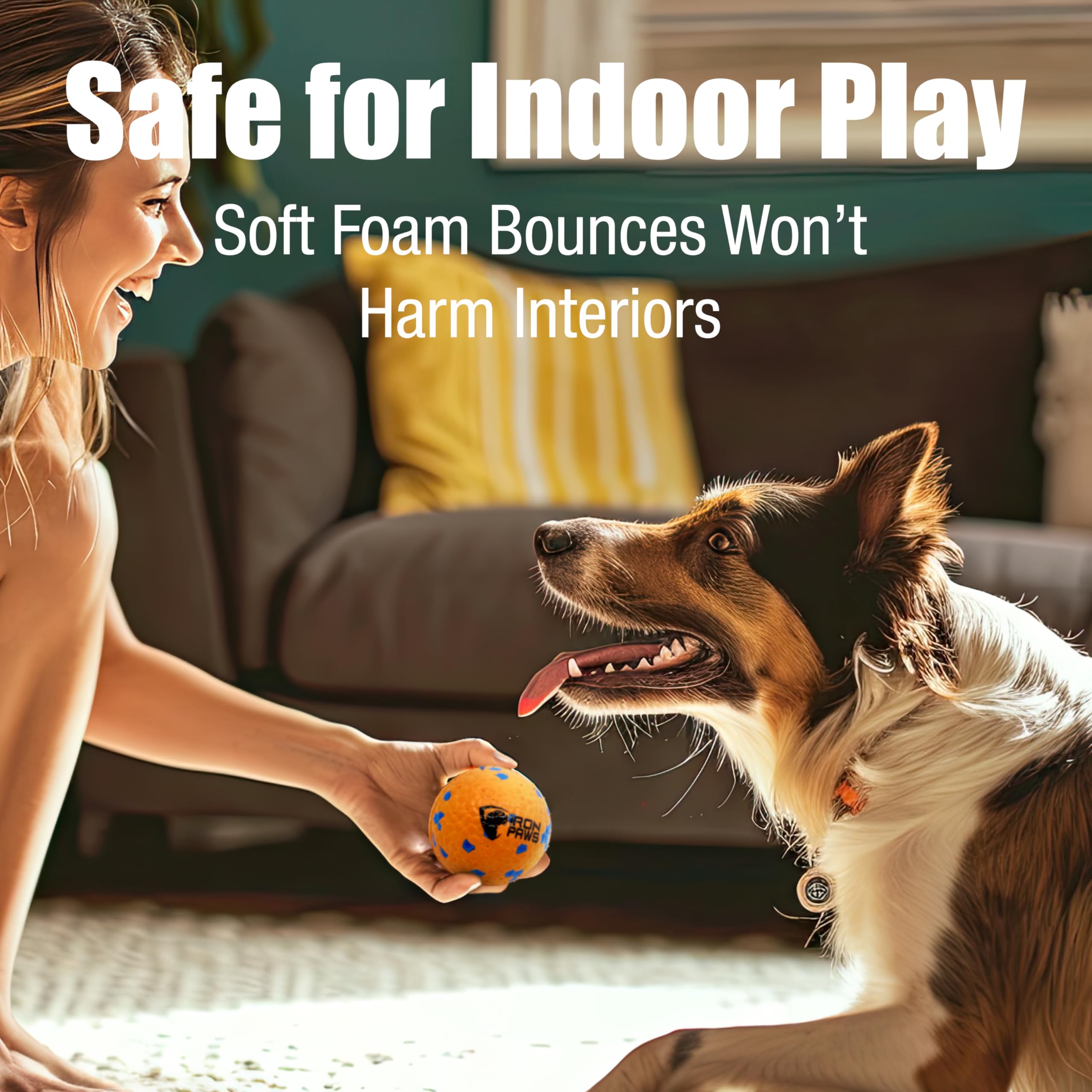 Indestructible Dog Ball - Durable Orange Chew Toy for Aggressive Chewers | Interactive Fetch Toy for Indoor & Outdoor Play | Perfect for Large Dogs, Training & Backyard Fun
