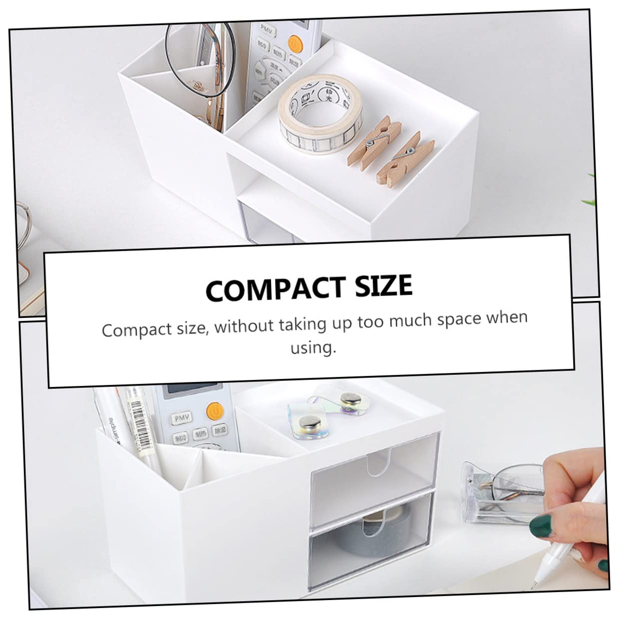 Levemolo Makeup Organizer with Drawers - 3-Tier Cosmetic Storage Box with Multiple Grids, Practical Vanity Organizer for Bathroom, Bedroom & Travel