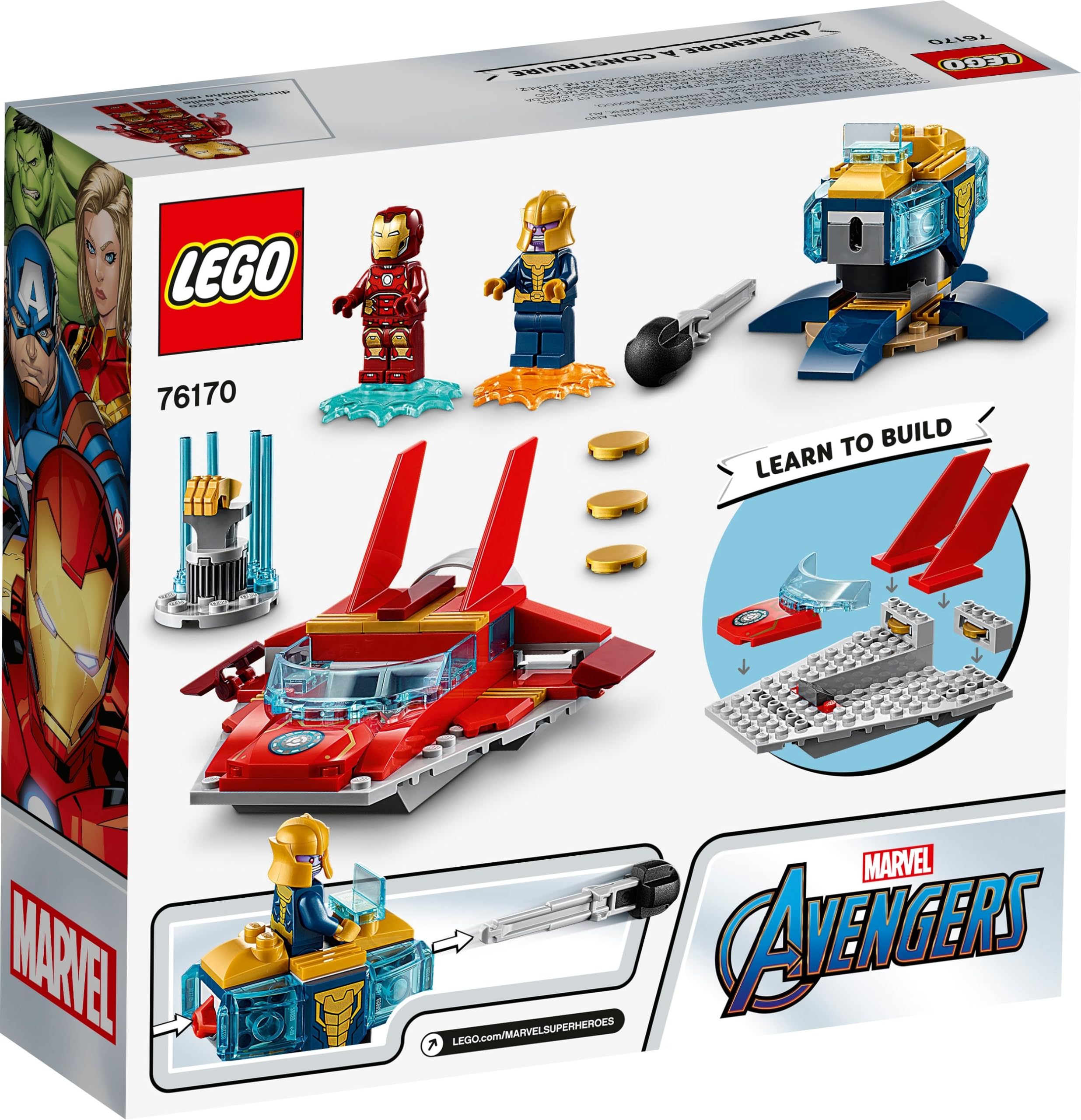 LEGO Marvel Avengers Iron Man vs. Thanos 76170 Building Kit (103 Pieces) - Collectible Superhero Toy with Iron Man & Thanos Minifigures - Perfect Gift for Kids & Marvel Fans - Great for Creative Play & Display