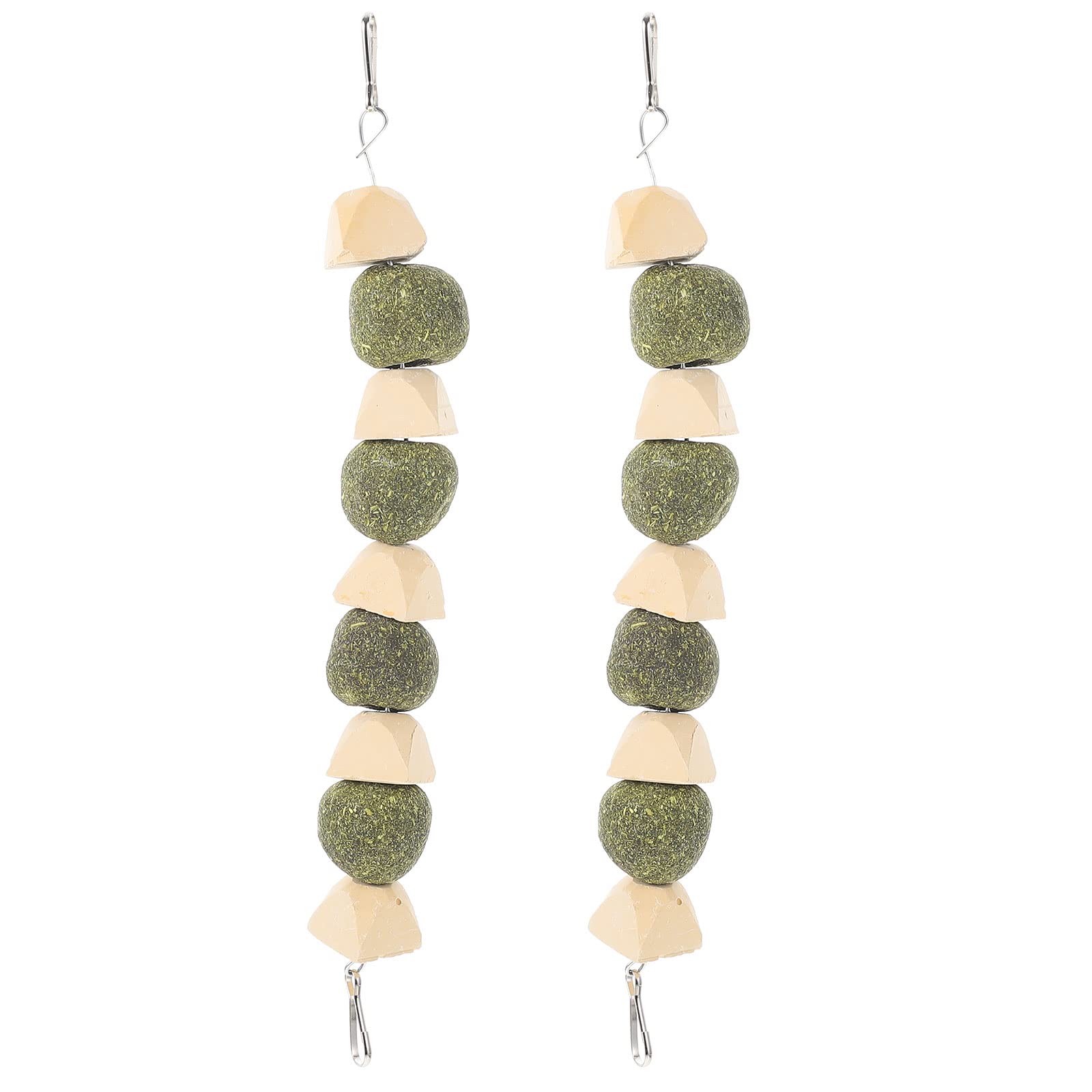 Balacoo 2-Pack Pet Grinding Stone & Grass Cake Calcium Chew Toys - Small Animal Dental Care Chew Toys for Hamsters, Rabbits, Guinea Pigs - Perfect for Cage Enrichment & Teeth Trimming