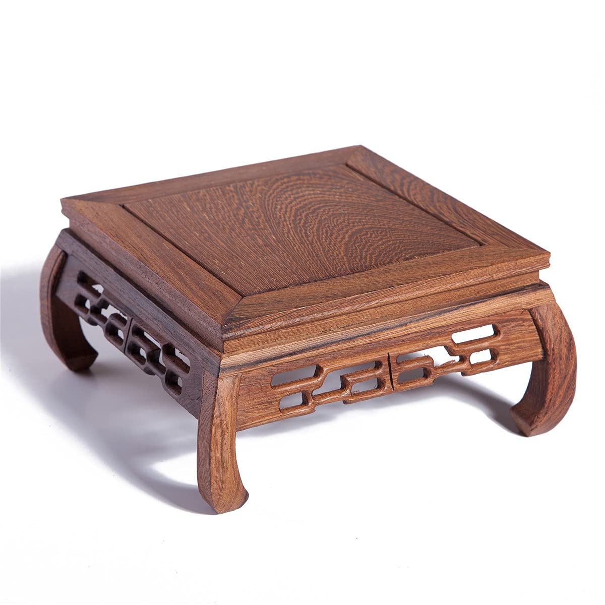 Exquisite Handcrafted Rosewood Oriental Vase Stand - 5.5 Inch Traditional Chinese Decorative Display for Home Decor, Shelf Decor & Feng Shui Arrangement