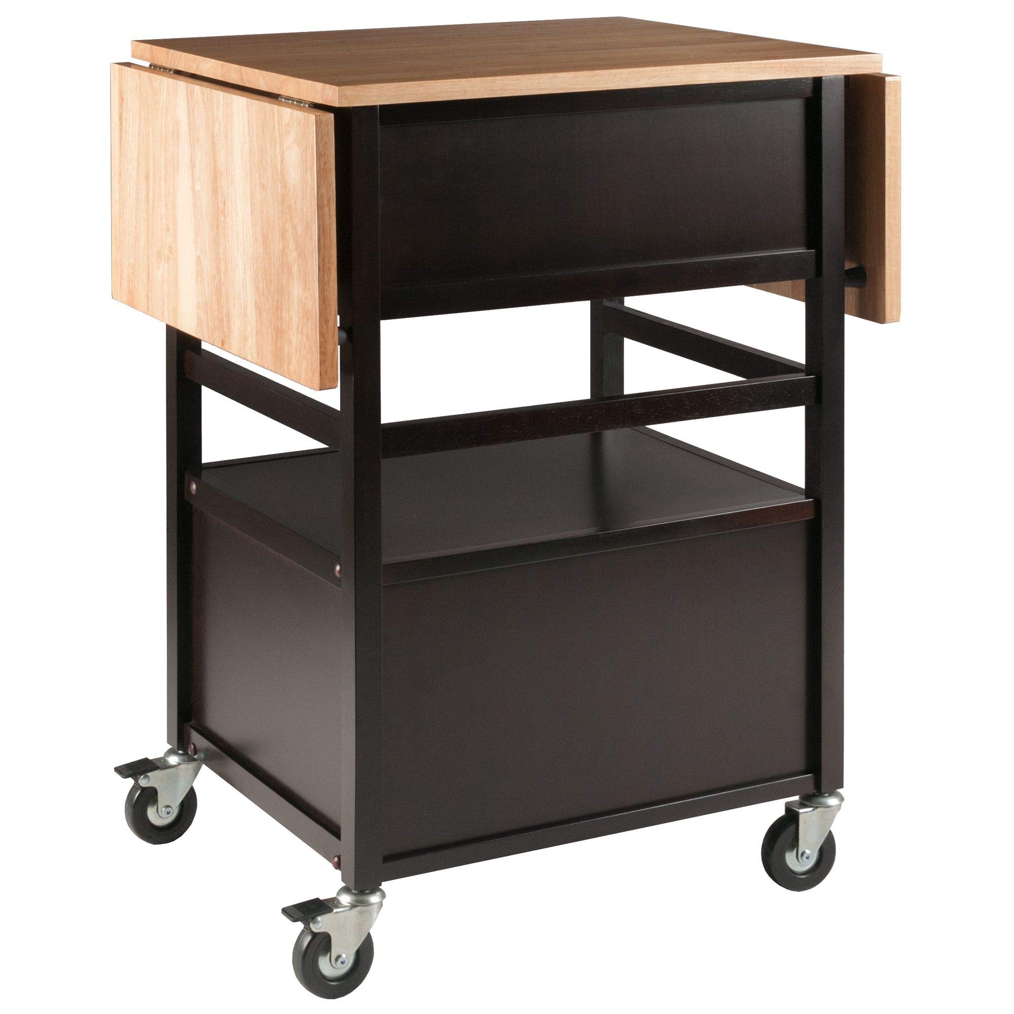 Bellini Kitchen Cart with Coffee Finish - Portable Rolling Island for Small Spaces, Perfect for Coffee Bar, Breakfast Nook or Extra Counter Space in Kitchen, Dining Room or Apartment