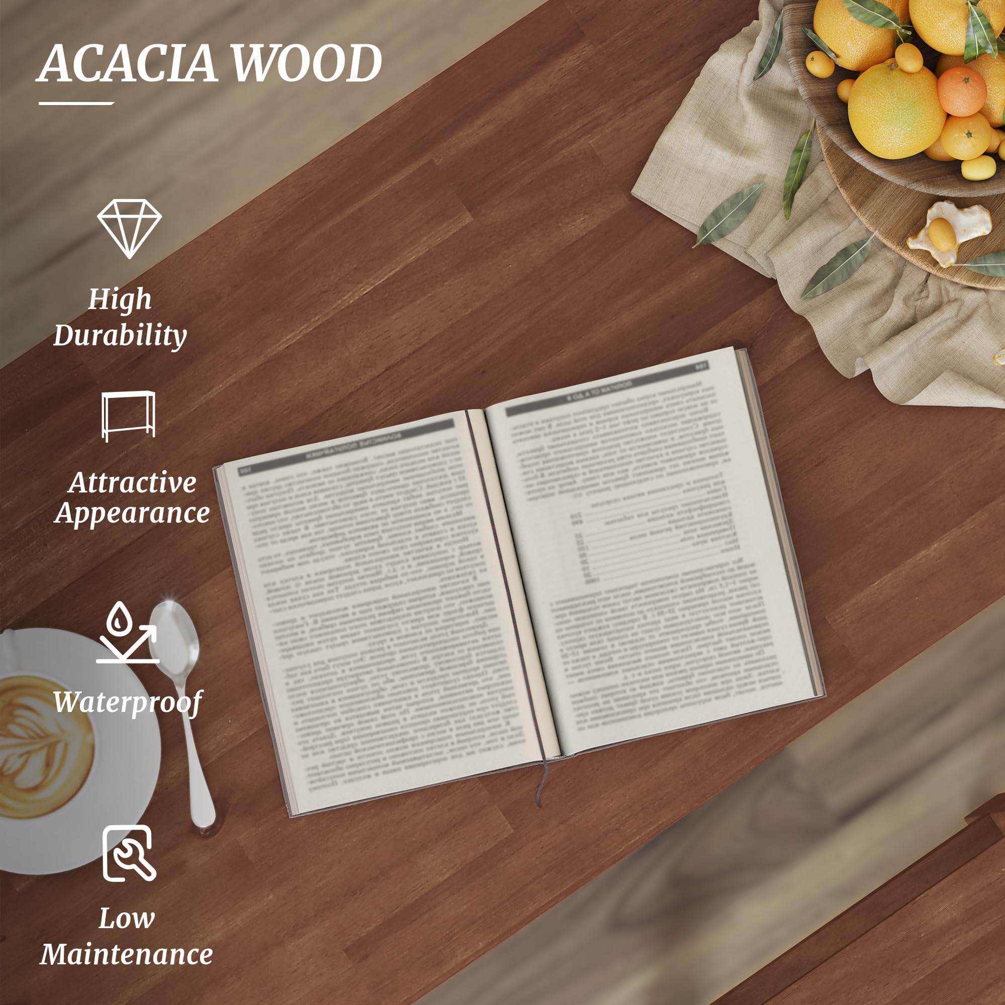 38 Inch Acacia Wood Bar Table and 2 Stools Set - Rectangular Counter Height Pub Table for Dining Room, Kitchen & Living Room - Teak Brown Finish - Perfect for Entertaining, Small Spaces & Modern Home Decor