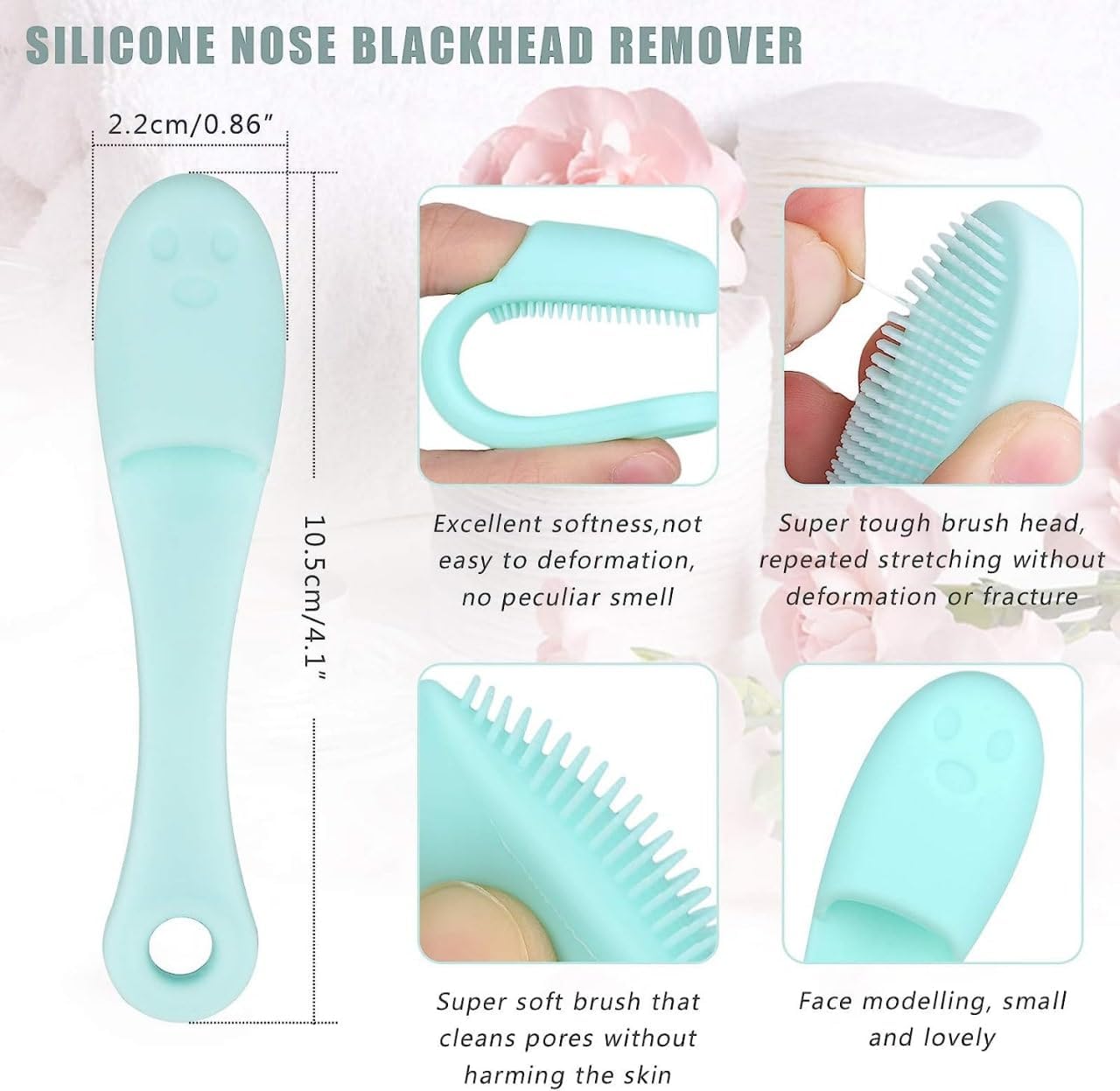 Silicone Face Scrubber Pack of 5 - Gentle Cleansing & Blackhead Removal for Skincare