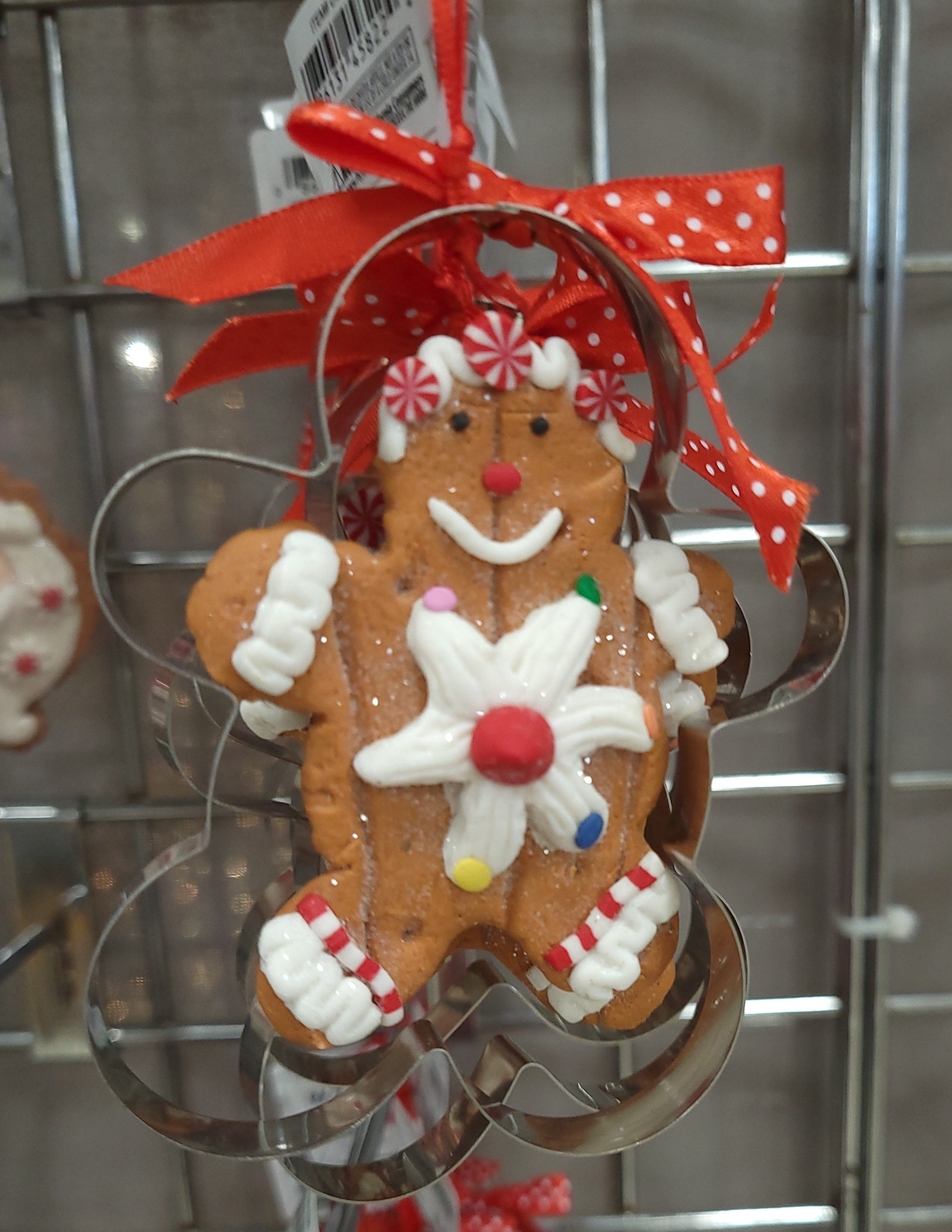 4 Gingerbread Cookies on Tray with Cookie Cutter Ornaments - Perfect for Christmas Baking, Holiday Decor & Festive Gift Giving