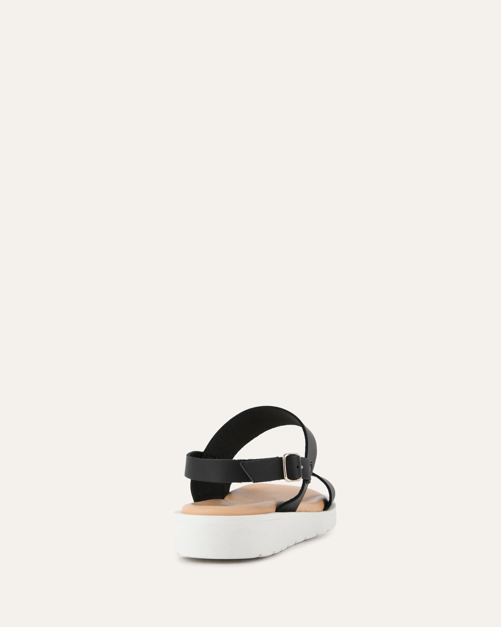 ROSALIE Women's Flat Sandals - Black Leather Comfortable Slides for Casual Wear, Beach, and Summer Outfits