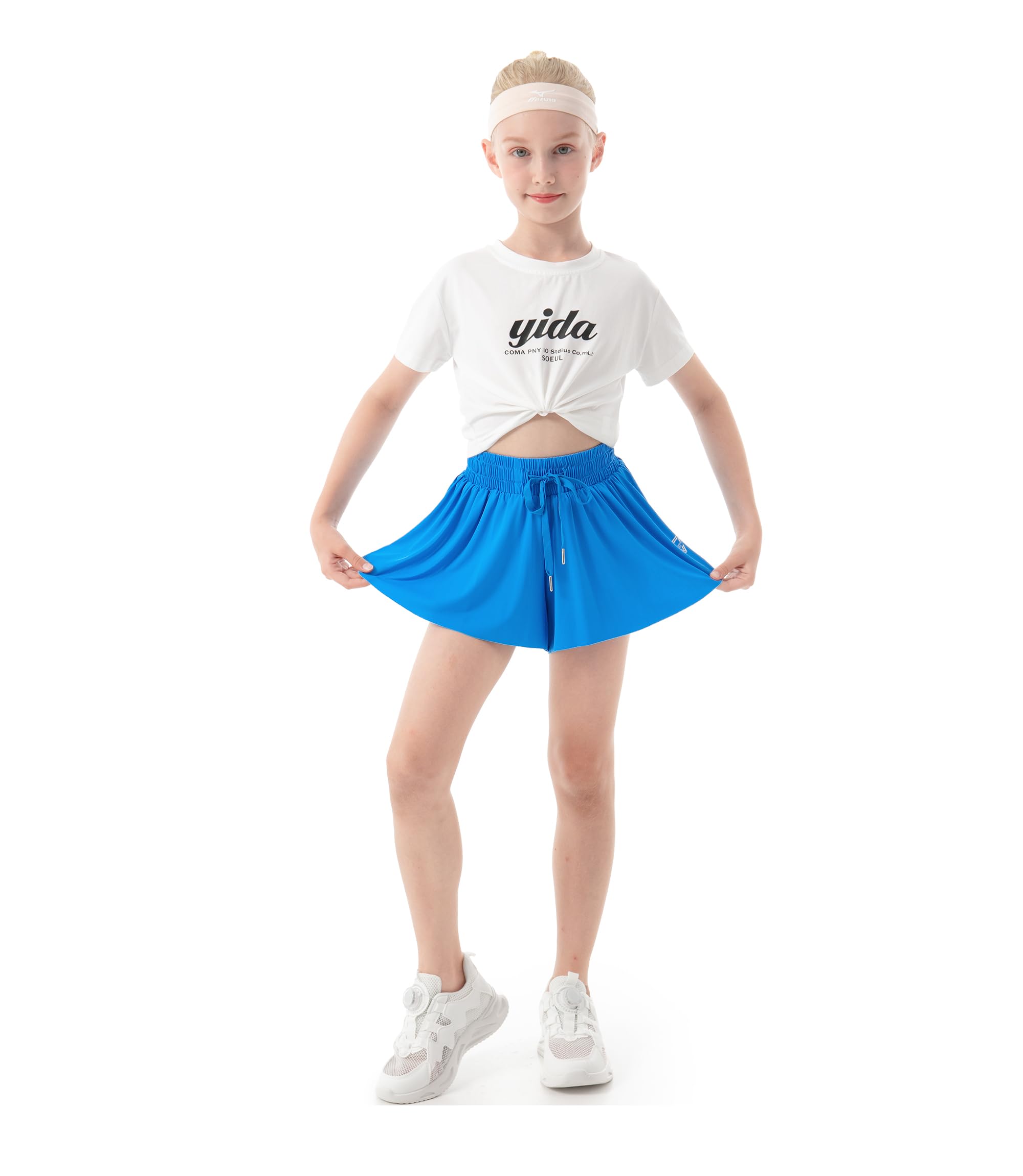 Butterfly Shorts for Girls - Flowy Athletic Skort with Flutter Design - Perfect for Cheerleading, Dance & Casual Wear