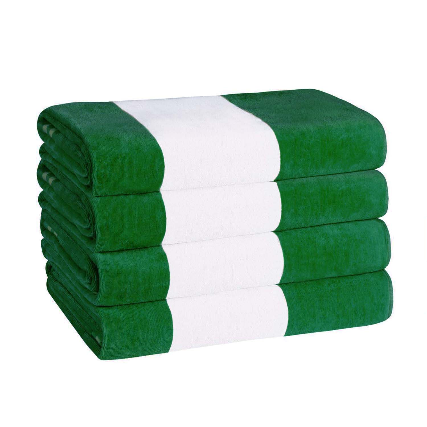 Premium Cabana Stripe Oversized Cotton Beach Towel Set of 2, 4, or 6 - Soft, Absorbent & Quick-Drying for Pool, Beach, Vacation & Spa Use