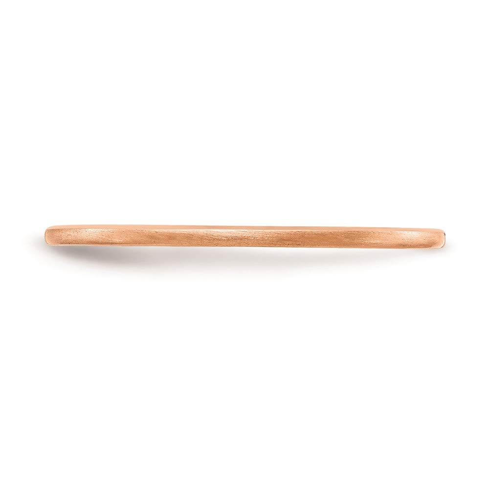 The Black Bow 1.2mm 10k Rose Gold Half Round Satin Stackable Band - Perfect for Everyday Wear, Weddings, and Anniversary Gifts