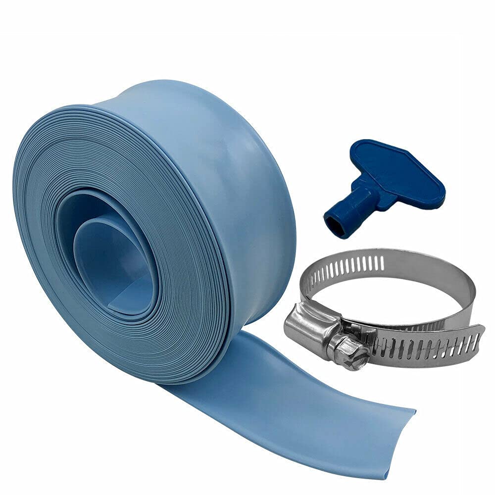 **Raseuonr 1.5 Inch x 50 Feet Pool Filter Backwash Hose with Clamps - Heavy Duty, Flexible & Durable for Above Ground & Inground Pools - Perfect for Backwashing, Draining & Cleaning**