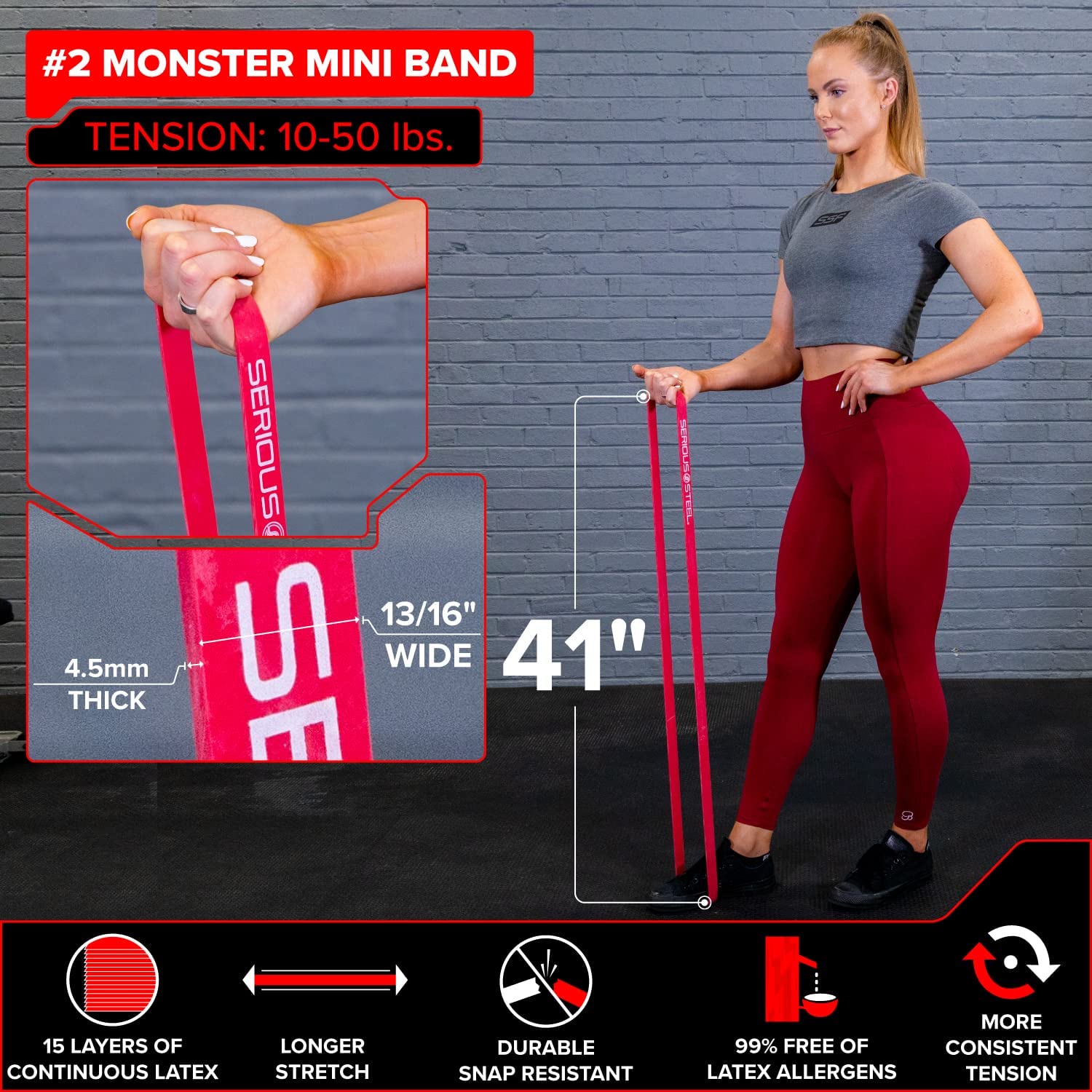 41-Piece Micro Mini Resistance Bands Set (2-15 lbs) - Lightweight Exercise Bands for Home Workouts, Physical Therapy, Yoga & Strength Training