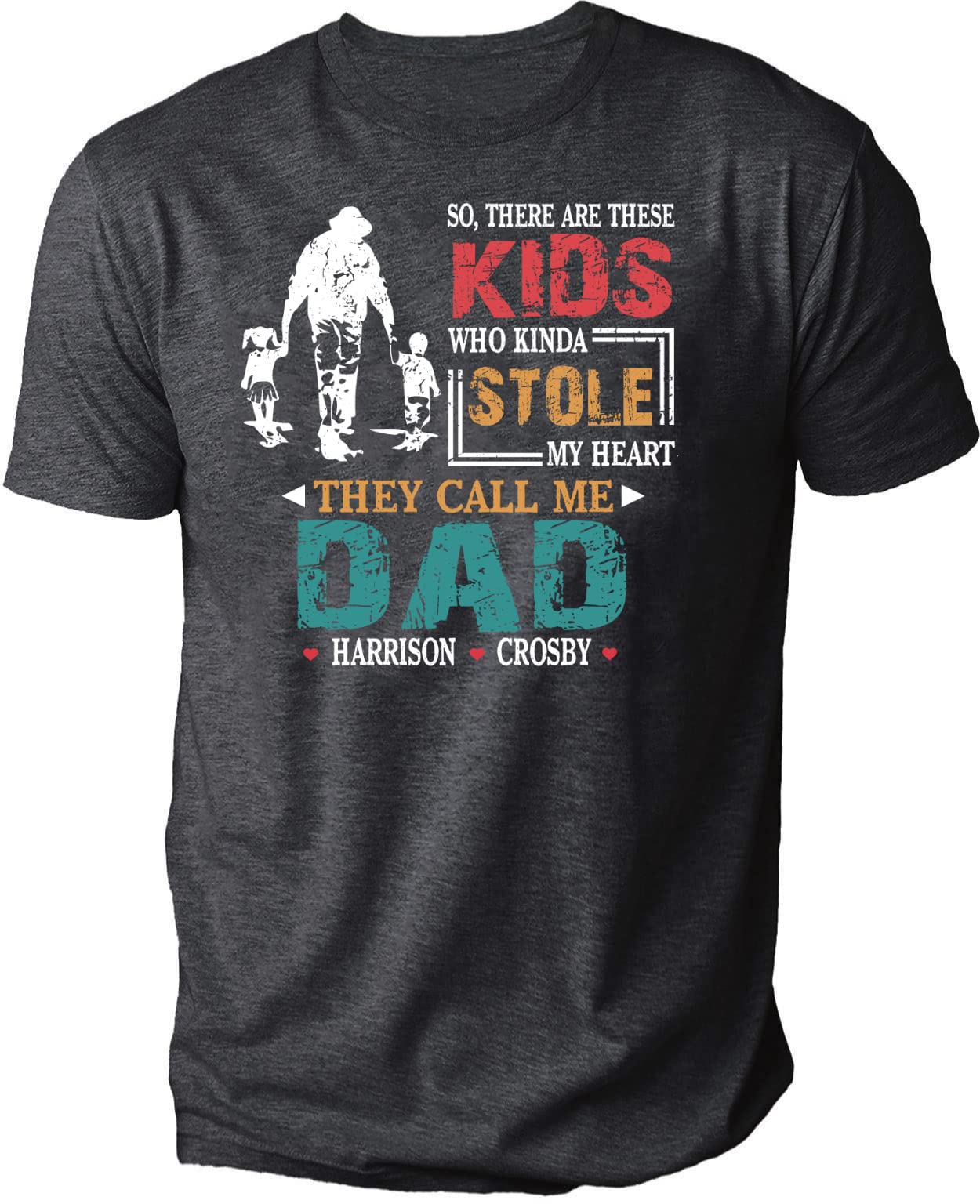 NAZENTI Personalized Grandpa Shirt - Custom Engraved Dad Shirts for Men - Unique Fathers Day Gift Idea - Comfortable Cotton Papa T-Shirt for Grandfathers Day, Birthday & Family Reunions