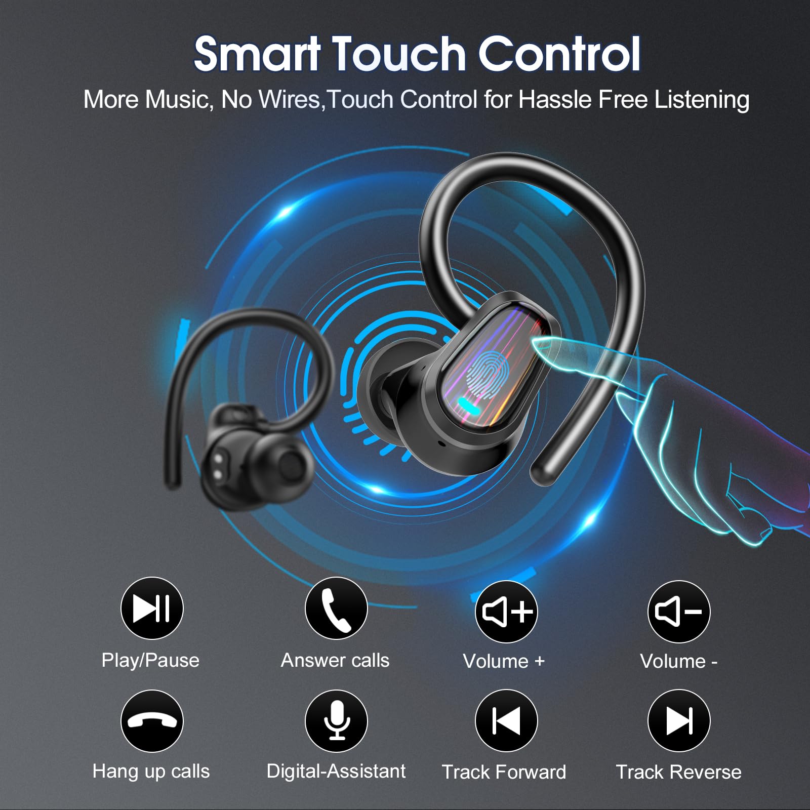 OYIB Wireless Earbuds Bluetooth 5.4, 50H Playtime, IP7 Waterproof - for Running & Workout
