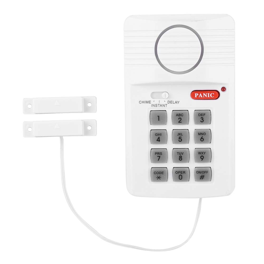 Wireless Home Alarm System with Panic Button & Keypad - No Wiring Required, Anti-Rust for Garage Doors, Sliding Doors, Sheds & Home Offices - Ideal for Home Security & Emergency Protection