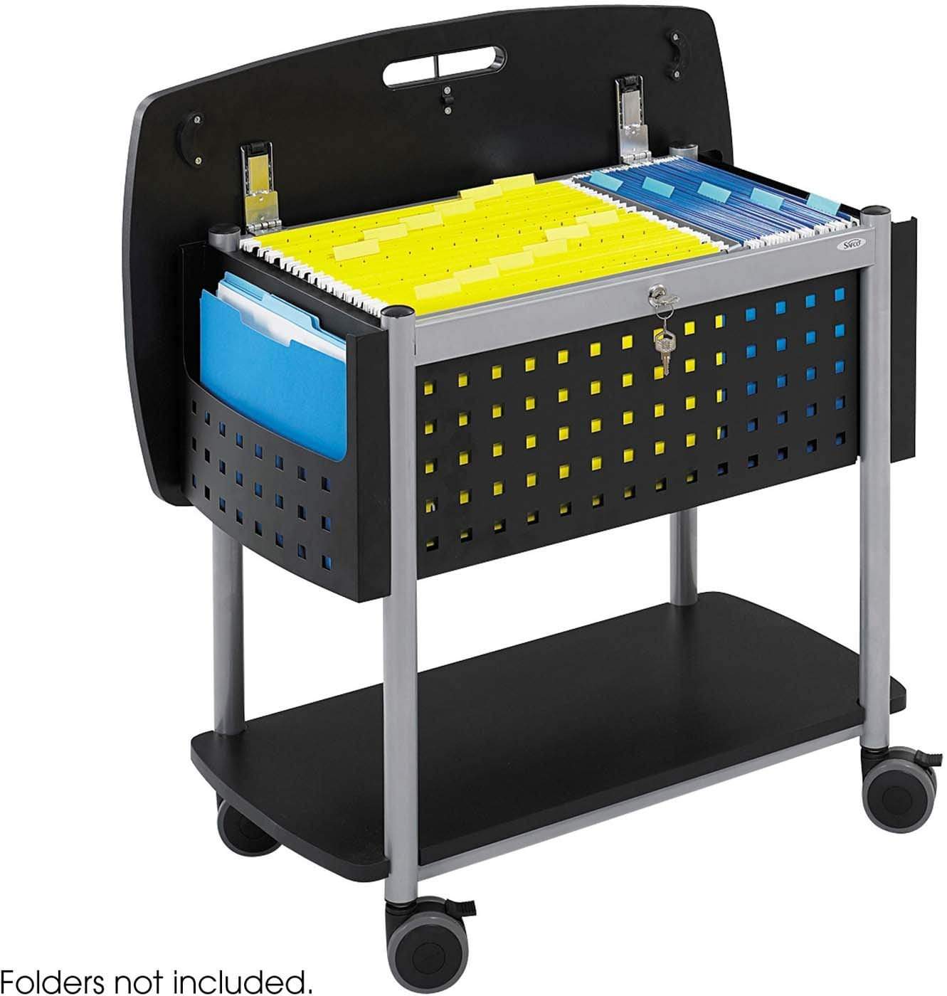 Scoot™ Mobile File Cabinet with Top Worksurface - Black [5370BL] | Rolling Office Storage Organizer for Files, Folders & Supplies | Perfect for Home Office, Classroom or Workspace Organization