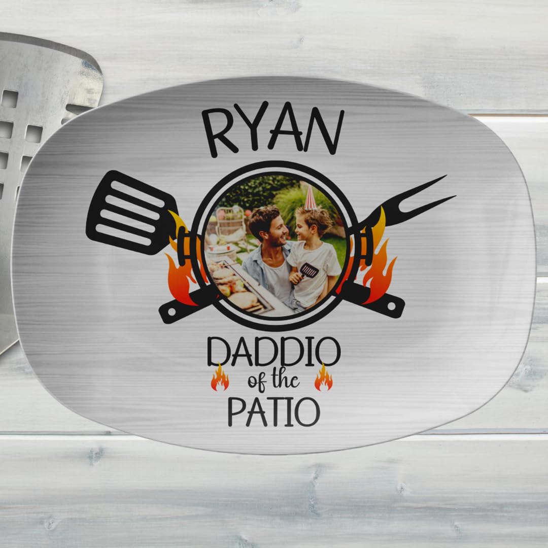 Personalized BBQ Grill Plate - Custom Birthday Gift for Dad, Perfect for Outdoor Grilling & Patio Parties