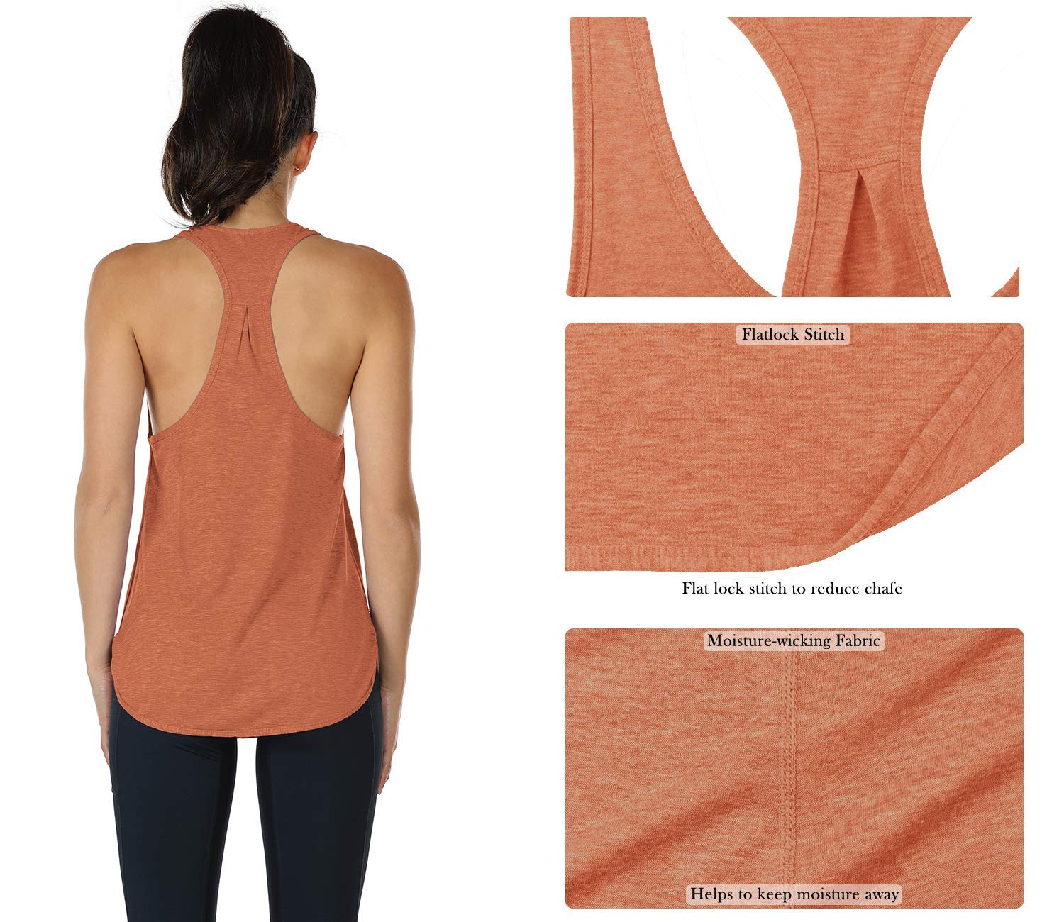 icyzone Women's Racerback Workout Tank Tops - Breathable Athletic Running Shirts, Loose Fit Yoga Tops (Pack of 2) for Gym, Jogging & Summer Outdoor Activities
