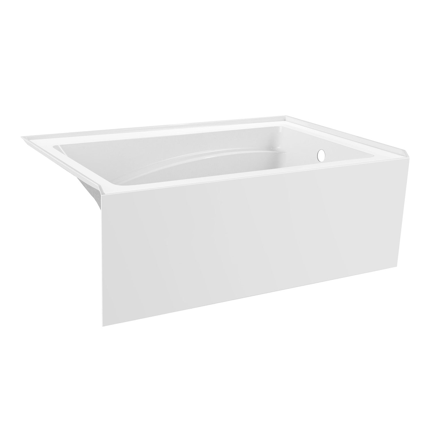 Aqua Eden 54 Inch Acrylic Rectangular 3-Wall Alcove Bathtub - Right Hand Drain, Glossy White | Perfect for Small Bathrooms & Modern Home Renovations