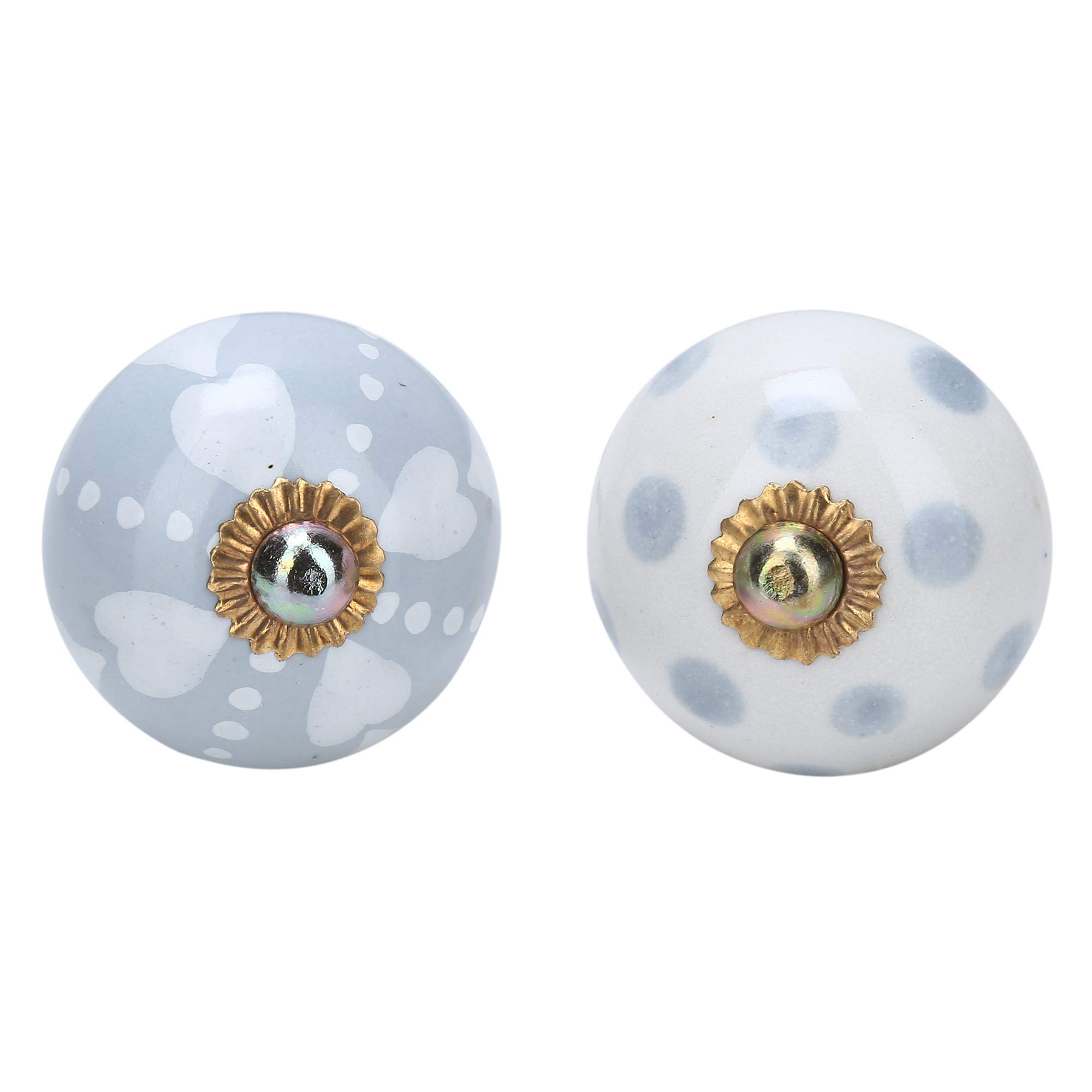 RAJRANG Ceramic Boho Knobs & Pulls - 25-Pack Antique Hand-Painted for Kitchen & Dresser