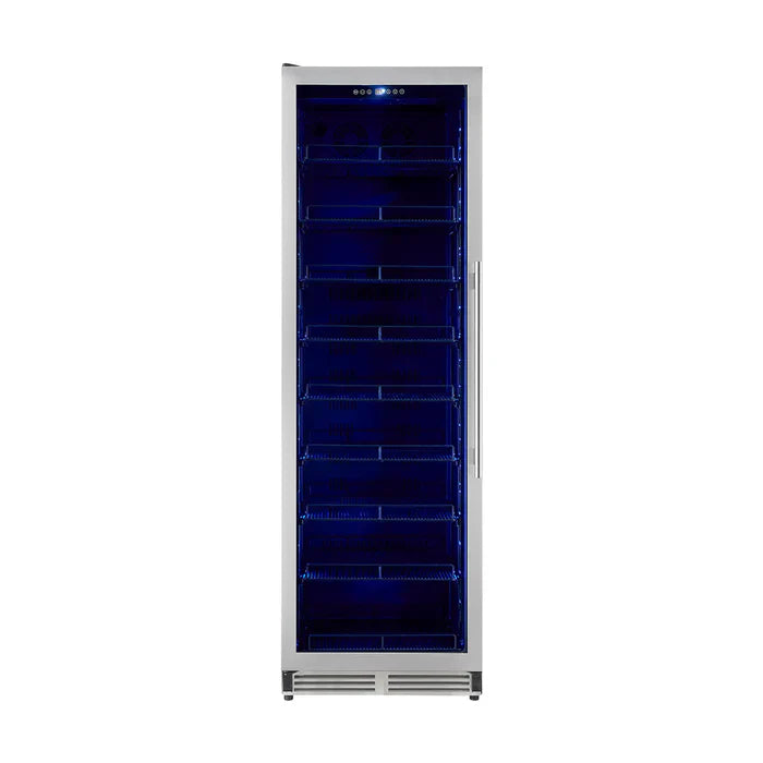 Forno Cesinali 24 Inch Stainless Steel Beverage Cooler - Energy Efficient Under Counter Fridge for Beer, Wine & Soda - Perfect for Home Bars, Restaurants & Offices (Model FBCBI6703 24S)