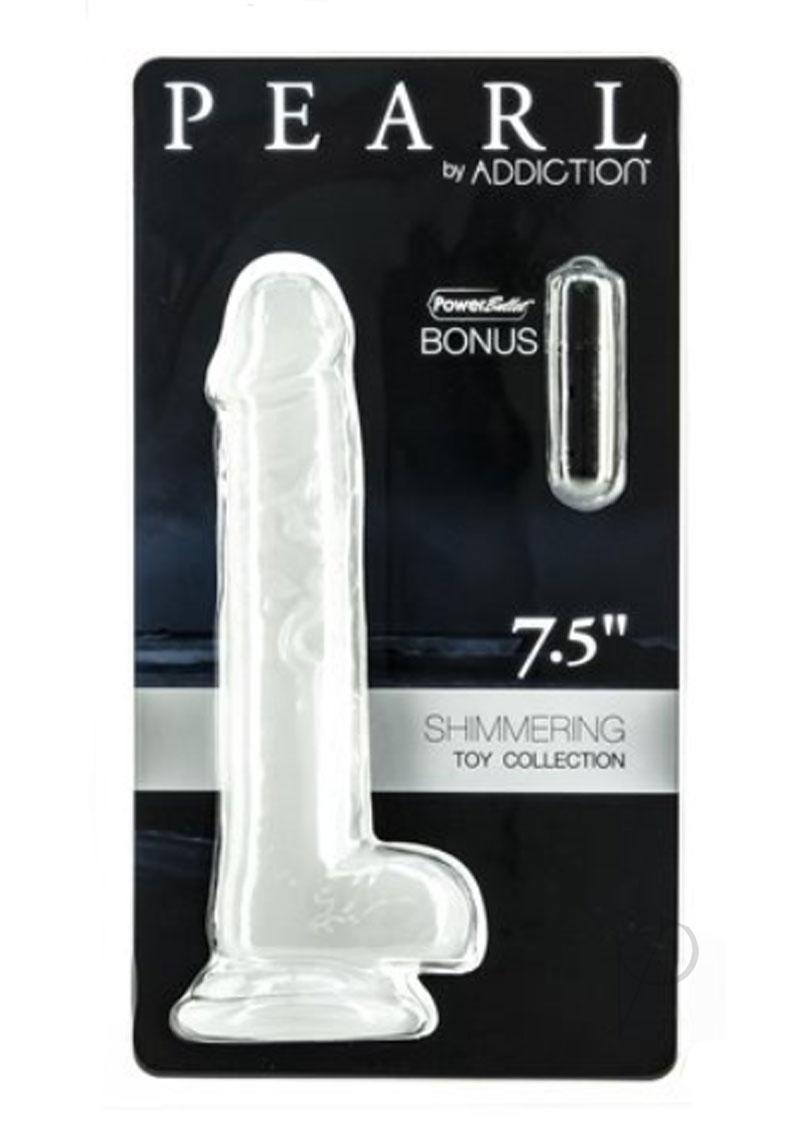 Addiction Pearl Dildo 7.5 Inch White - Realistic Silicone Adult Toy for Women & Couples, Perfect for Solo Play & Intimate Moments
