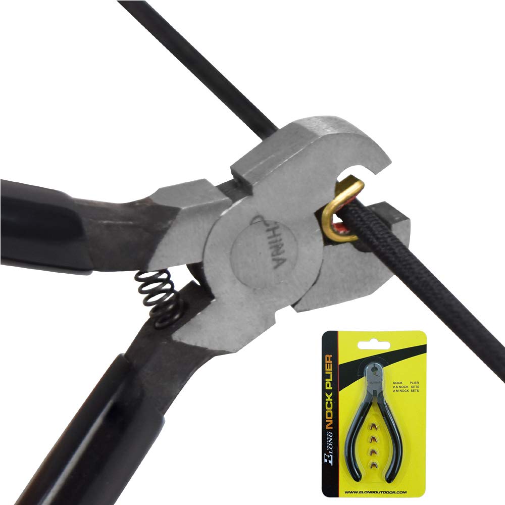 **Archery Bow String Nocking Points Set - Steel Pliers, T-Ruler, Brass Buckle Clips & Measuring Tool for Precision Bow Tuning | Perfect for Target Practice & Hunting**