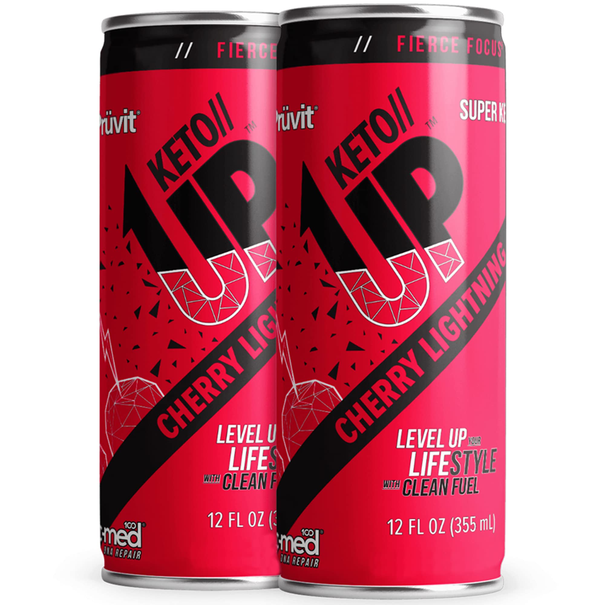 Premium Cherry Lightning Keto//Up® Ketone Drink - Ready-to-Drink Exogenous Ketones for Mental Focus & Energy Boost - 12 Pack - Perfect for Workouts, Keto Diet & On-the-Go Lifestyle