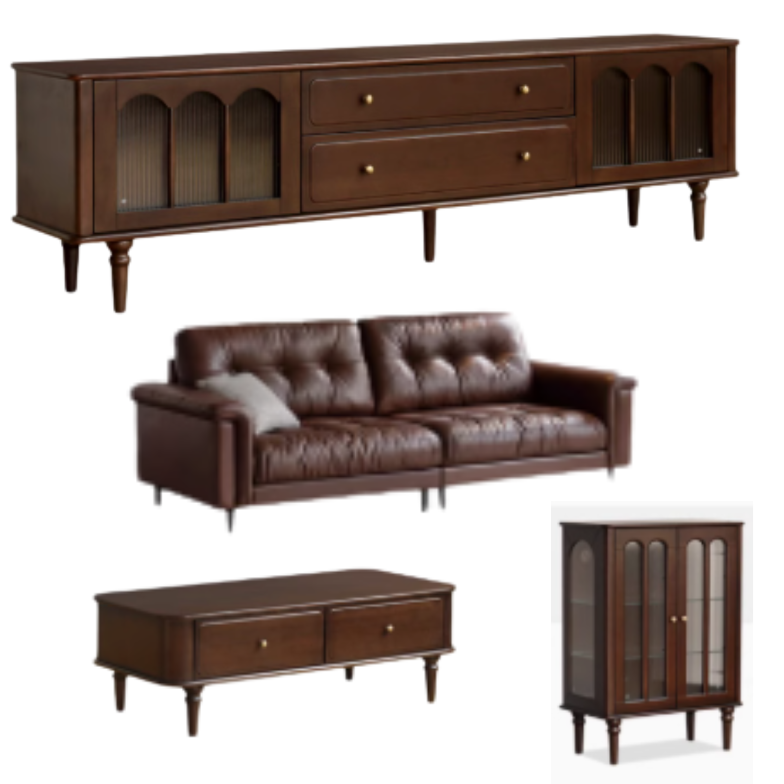 Stylish Poplar Solid Wood TV Stand - American Modern Design for Living Room & Home Theater Setup