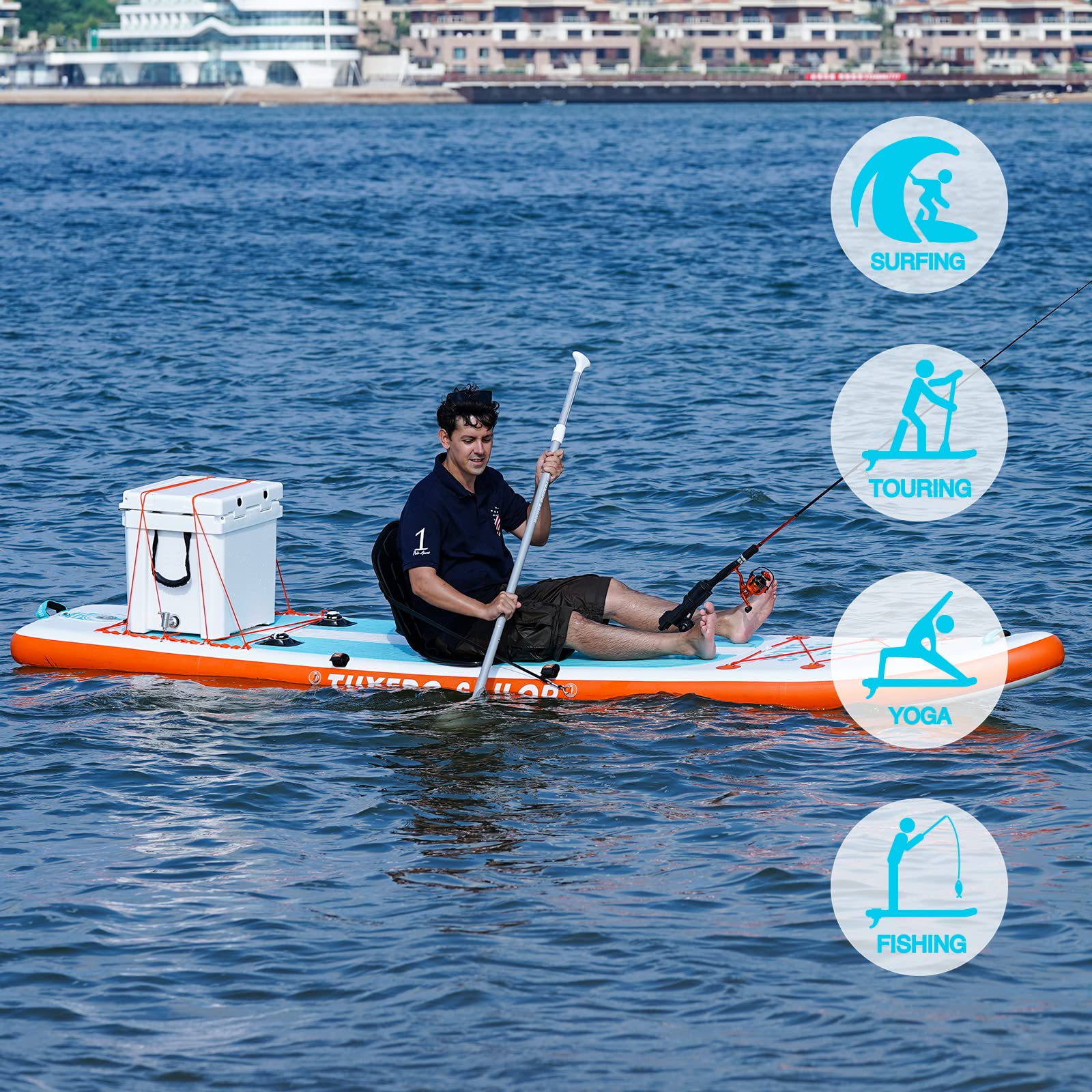 Premium Inflatable Stand Up Paddle Board with Paddle, Leash & Pump - Lightweight SUP for Adults & Kids - Perfect for Lakes, Rivers & Ocean Surfing