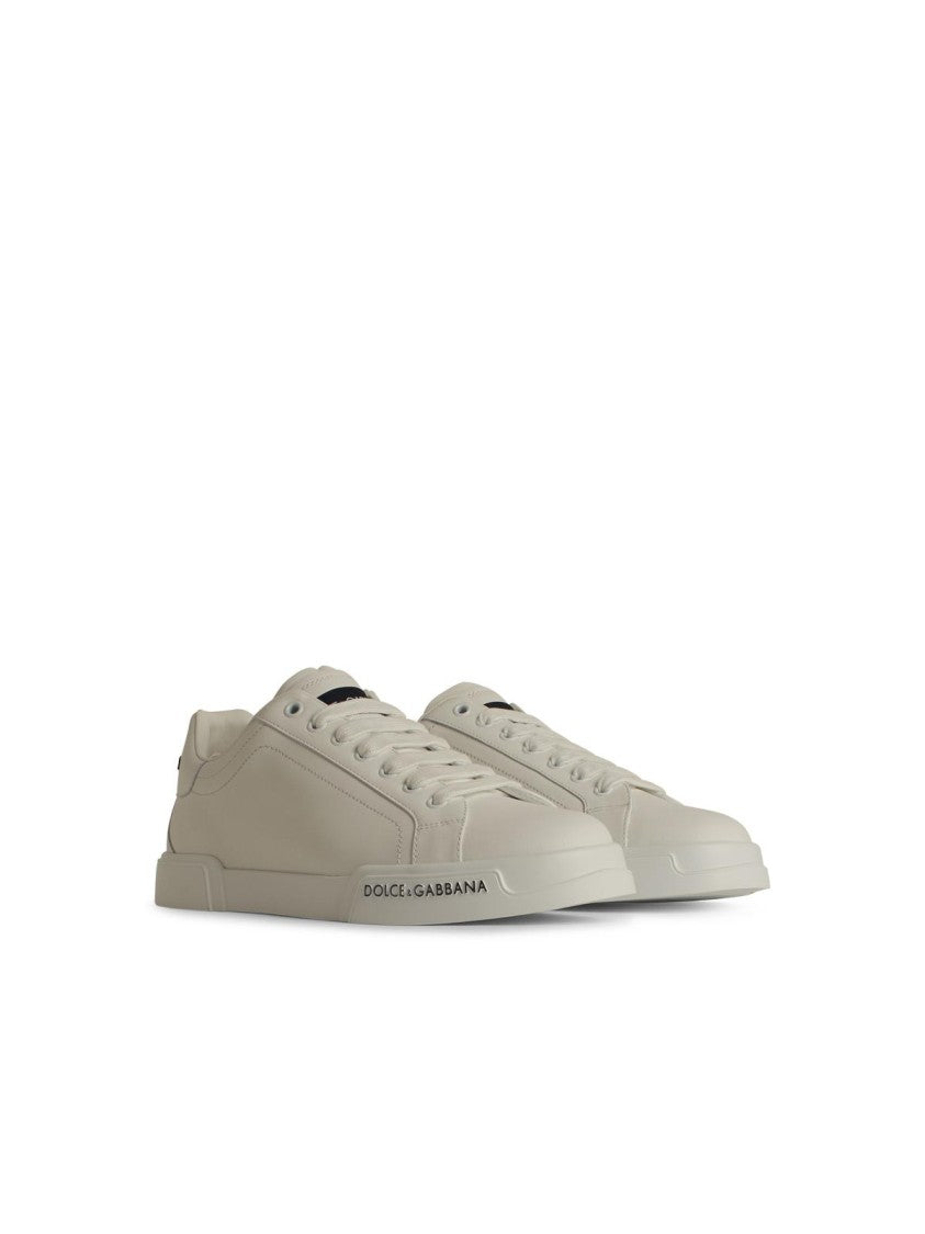 Portofino White Leather Sneakers for Men - Comfortable Casual Shoes for Walking, Travel & Everyday Wear - Stylish Minimalist Design