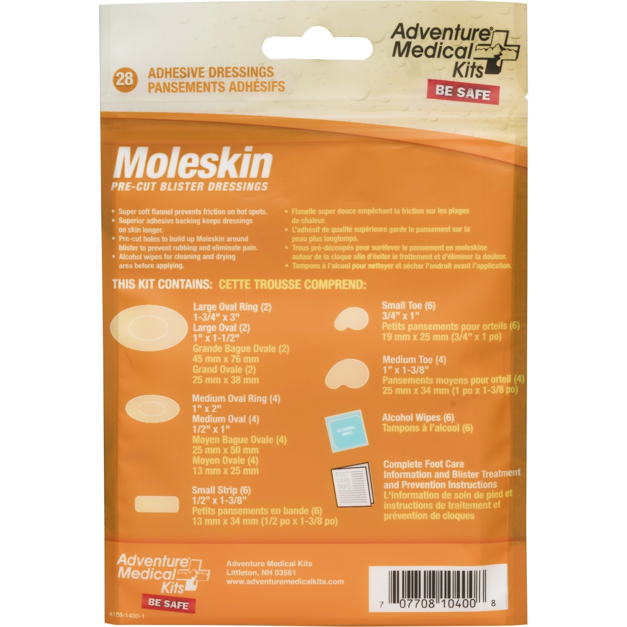 Adventure Medical Kits Moleskin Kit - Blister Prevention & Foot Care for Hiking, Running & Outdoor Activities