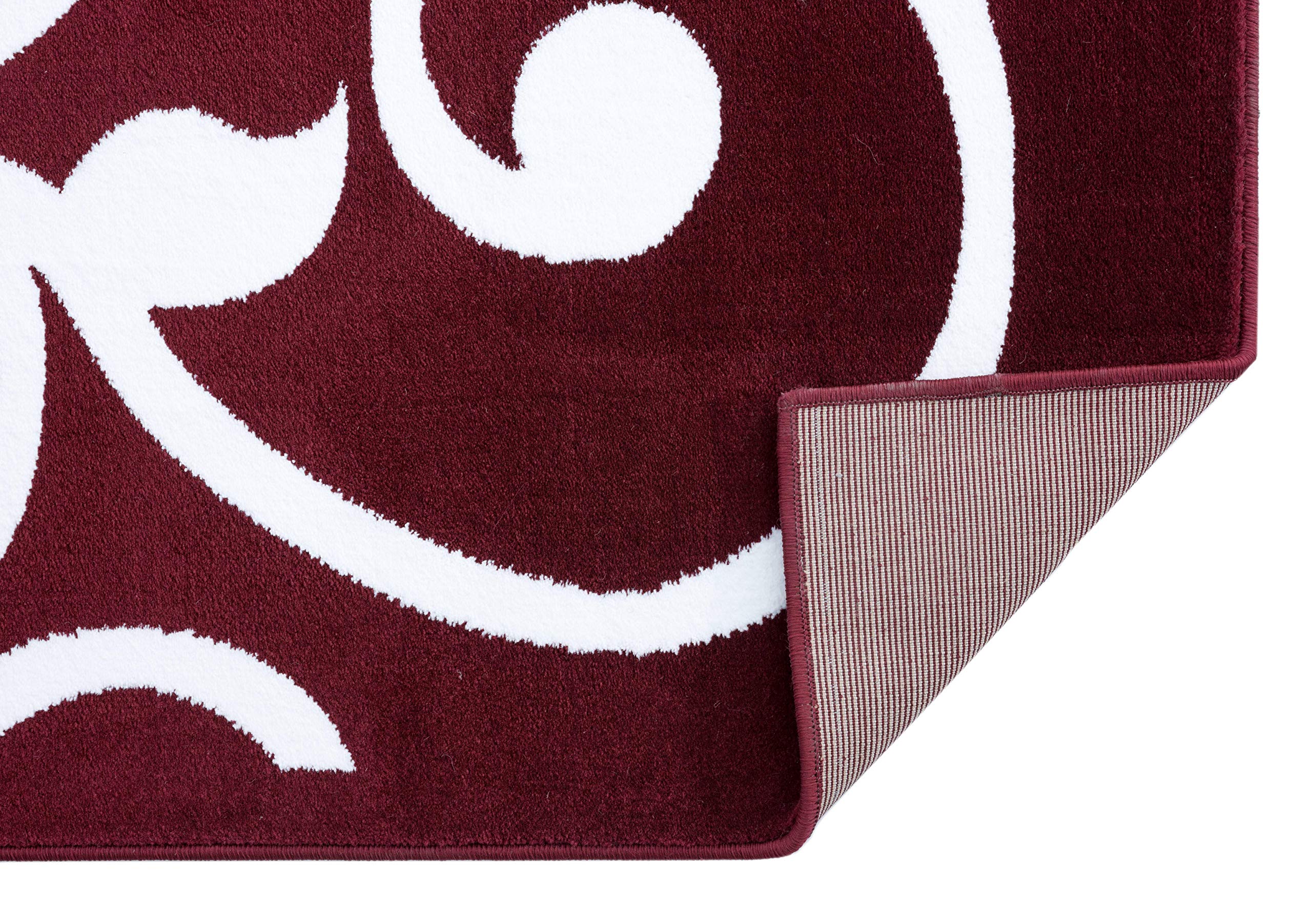 SussexHome 2x3 ft Red Leaves Area Rug - Non-Slip Kitchen, Living Room, Bedroom & Runner Rug - Machine Washable Indoor Rug for Kids & Pets - Perfect for Home Decor & High Traffic Areas