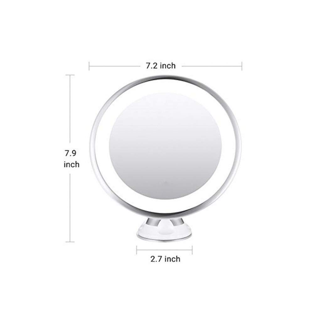 Beaupretty Wall-Mounted LED Vanity Mirror with Dimmable Lights, Suction Cup, Rotating Design - Perfect for Makeup, Skincare, and Dressing Table Lighting