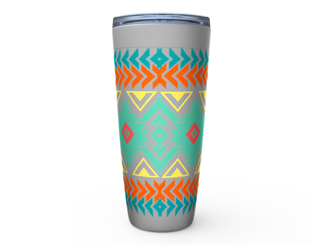Insulated Travel Mug with Southwestern Aztec Design - Leak-Proof Stainless Steel Tumbler for Coffee, Tea & Cold Drinks | Perfect for Camping, Office & Road Trips