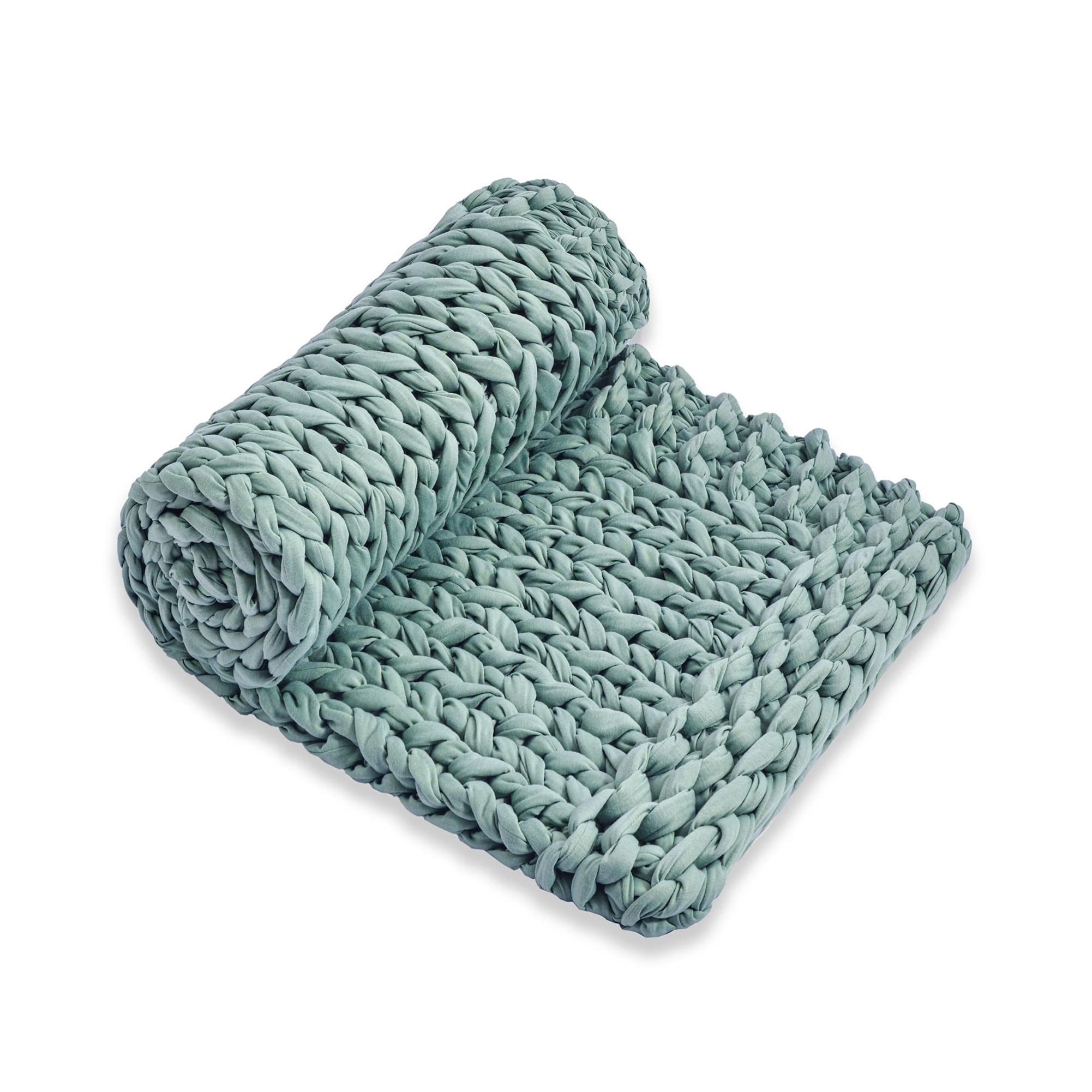 20 lbs Chunky Knitted Weighted Blanket - Handmade Cotton Queen Size Throw Blanket for Adults (60