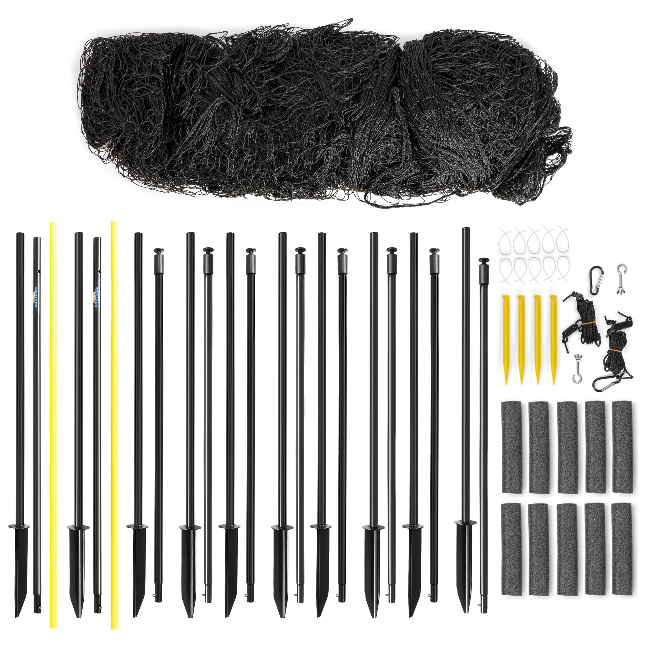 100 FT x 5 FT Tall Baseball Fence with Foul Poles - Durable Backstop Netting for Baseball, Softball & Mini Baseball Practice | Perfect for Backyard, Field & Training Facility