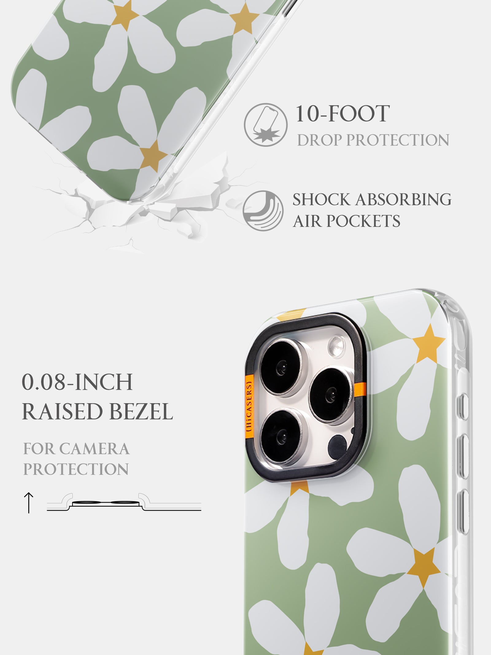 Starry Blossom Phone Case - Matcha Green Aesthetic Design for iPhone & Samsung | Perfect for Spring, Nature Lovers & Kawaii Style Accessories