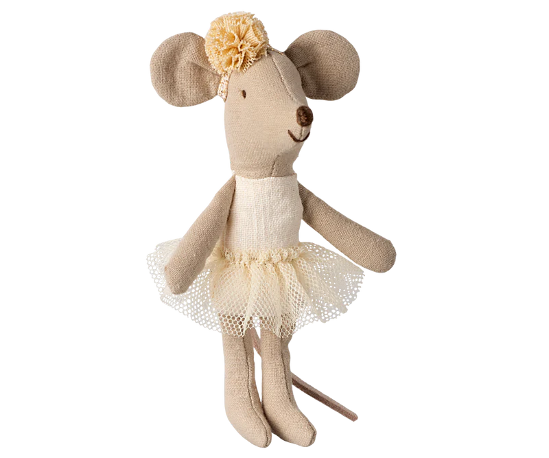 Maileg Ballerina Mouse Plush Toy - Little Sister in Off White | Adorable Collectible Gift for Kids, Nursery Decor & Playtime Companion