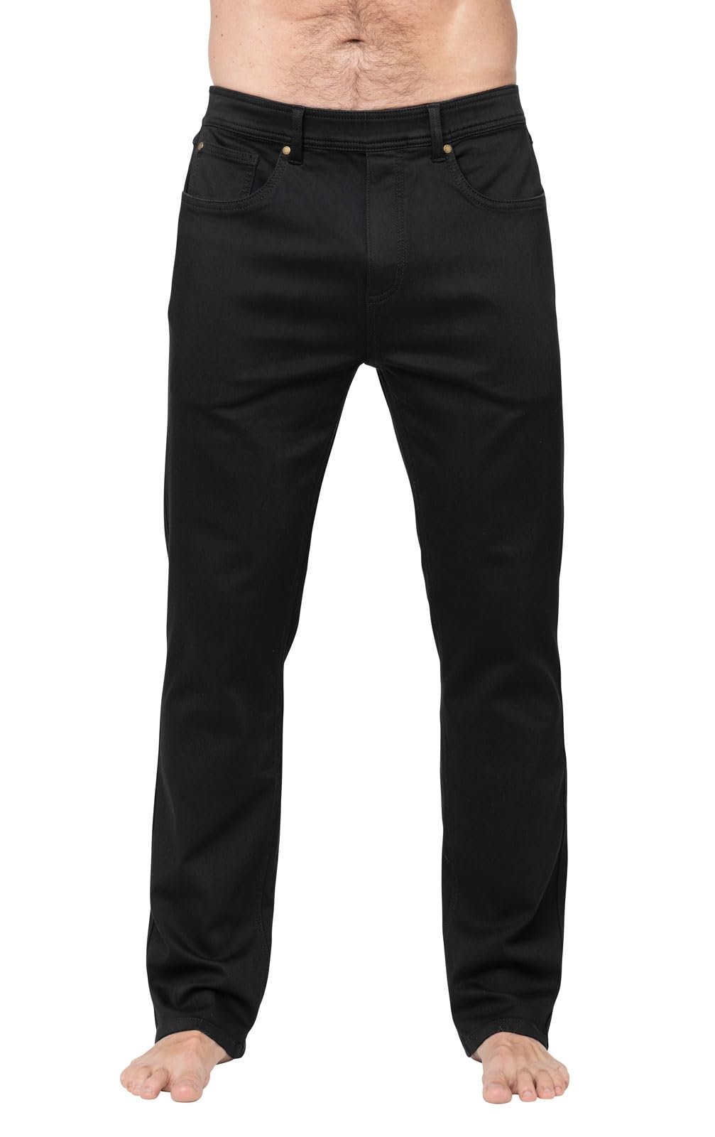 **Men's Stretch Denim Pajama Jeans - Elastic Waist Pull-On Jeans for Men - Slim Straight Comfort Pants - Perfect for Lounging, Travel & Casual Wear**