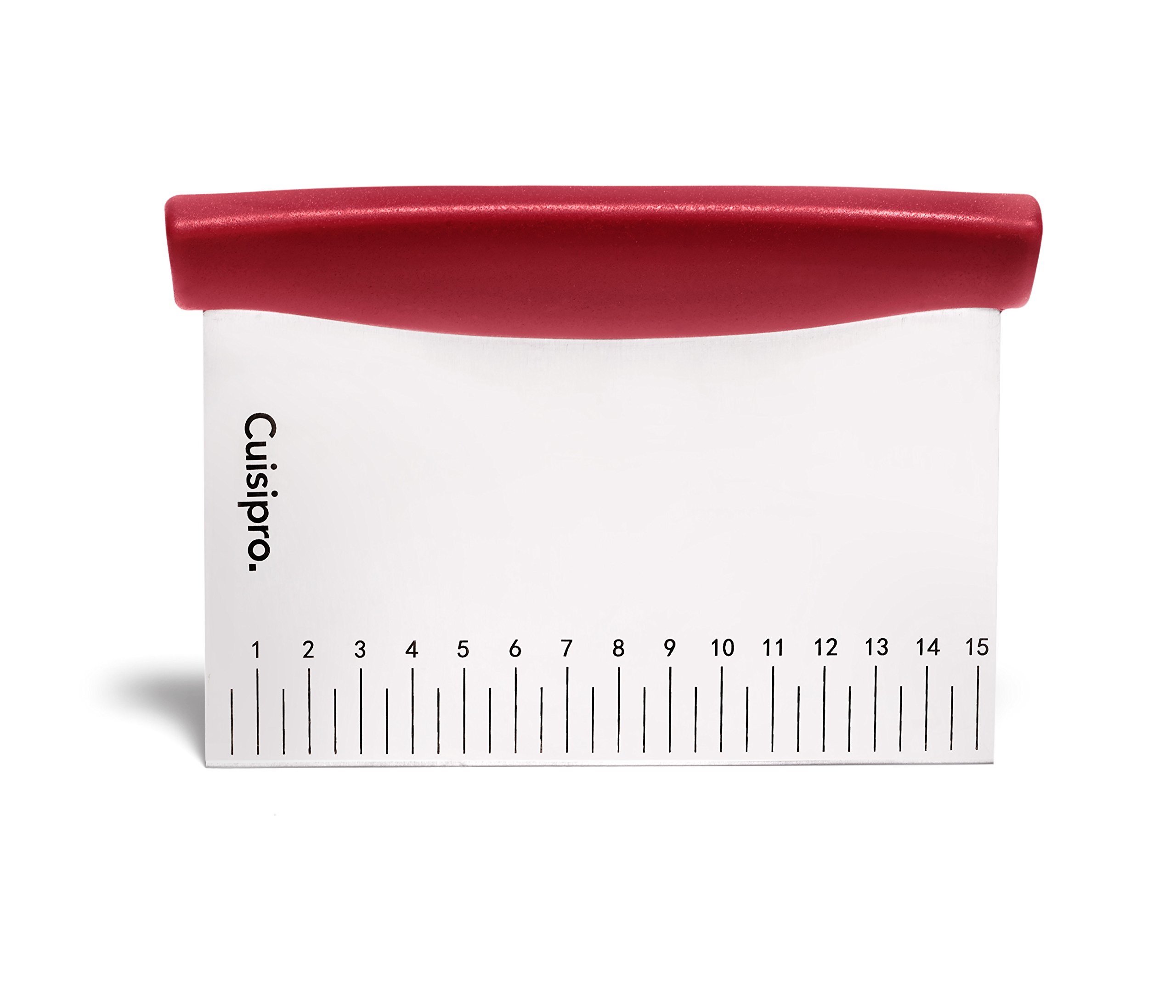 Cuisipro Premium Stainless Steel Dough Cutter - Red Baking Tool for Perfect Pastry, Pizza, and Cookie Dough - Ideal for Home Bakers and Professional Chefs