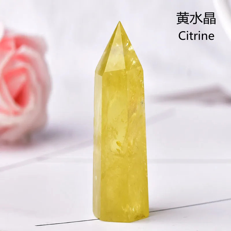 Natural Green Moss Agate Crystal Point - 60-70mm Transparent Quartz Stone for Home Decor, Feng Shui, Jewelry Making & Healing Meditation (1PC)