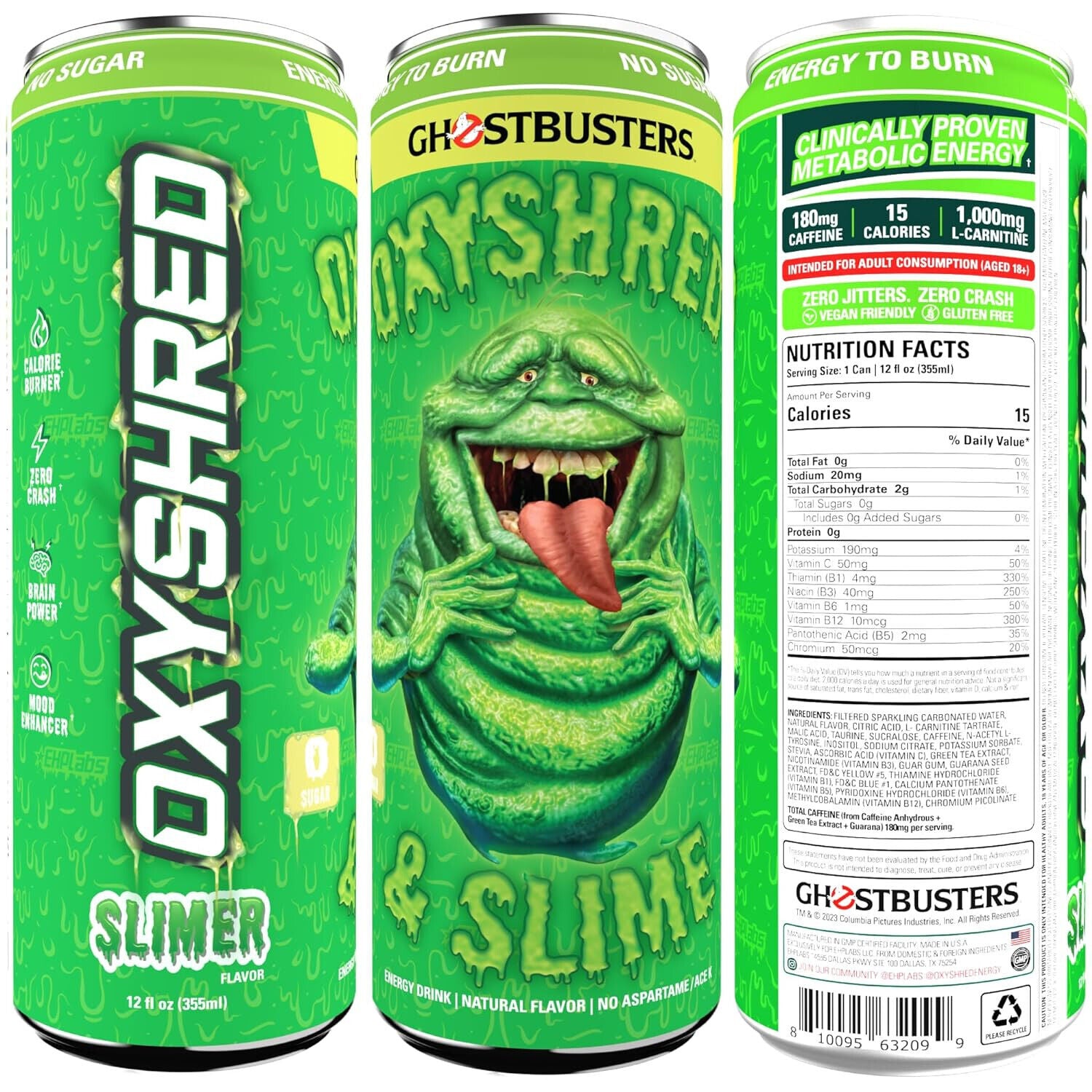 EHP Labs OxyShred Ultra Energy Drink RTD - 12 Pack (355ml Each) | Fat Burning & Performance Booster | Pre-Workout, Gym & Fitness Fuel