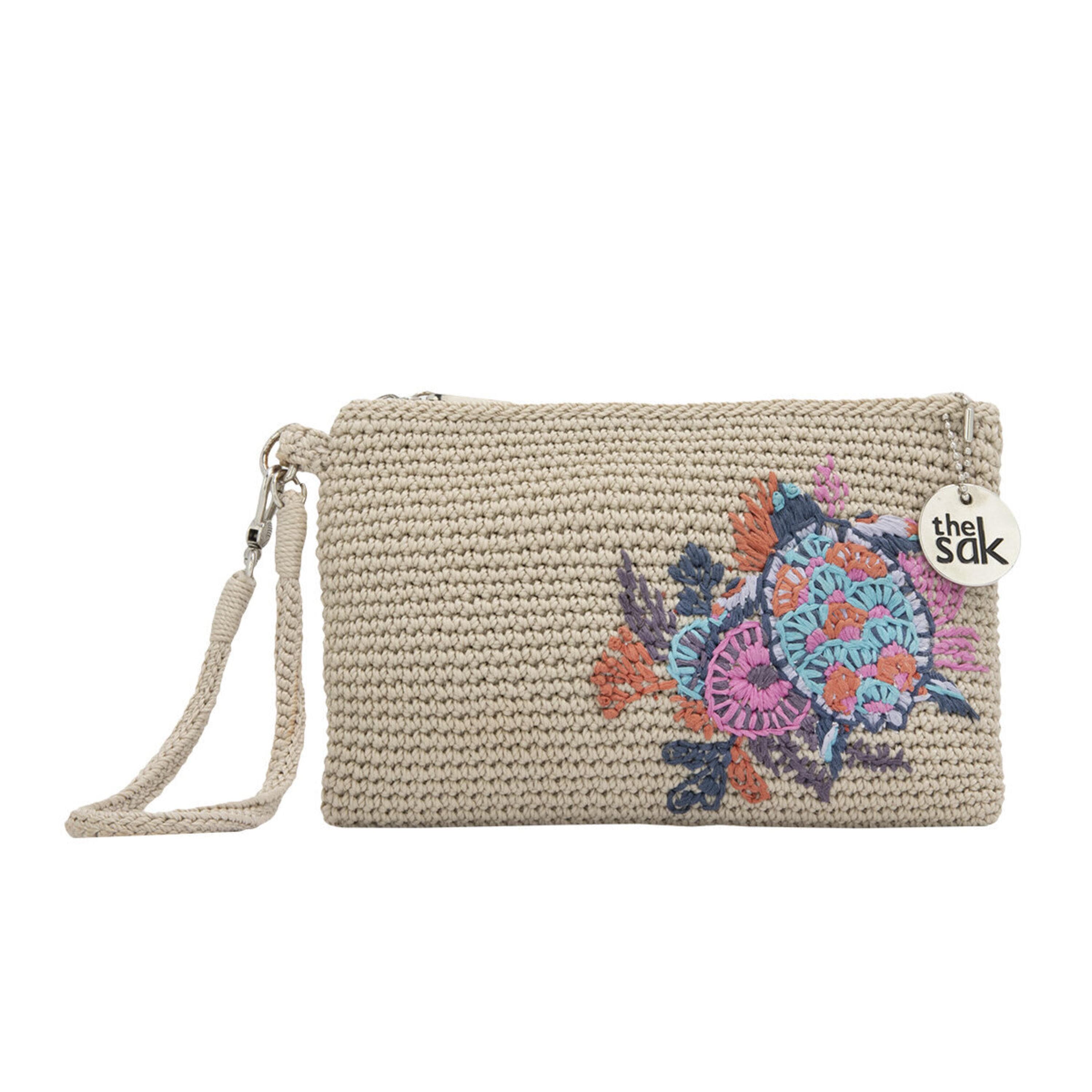 Handmade Crochet Vita Wristlet in Ecru Seascape Color - Stylish & Elegant Wrist Wallet for Women - Perfect for Parties, Shopping & Everyday Use