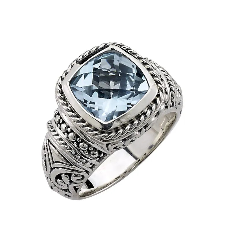 Honesty Ring with Genuine Blue Topaz - Elegant Jewelry for Women, Perfect for Gifts, Anniversaries, and Special Occasions