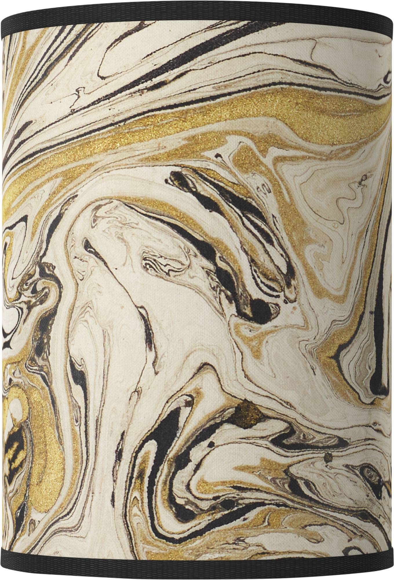 Venetian Marble Black & Yellow Cylinder Hardback Giclee Print Lamp Shade - 8