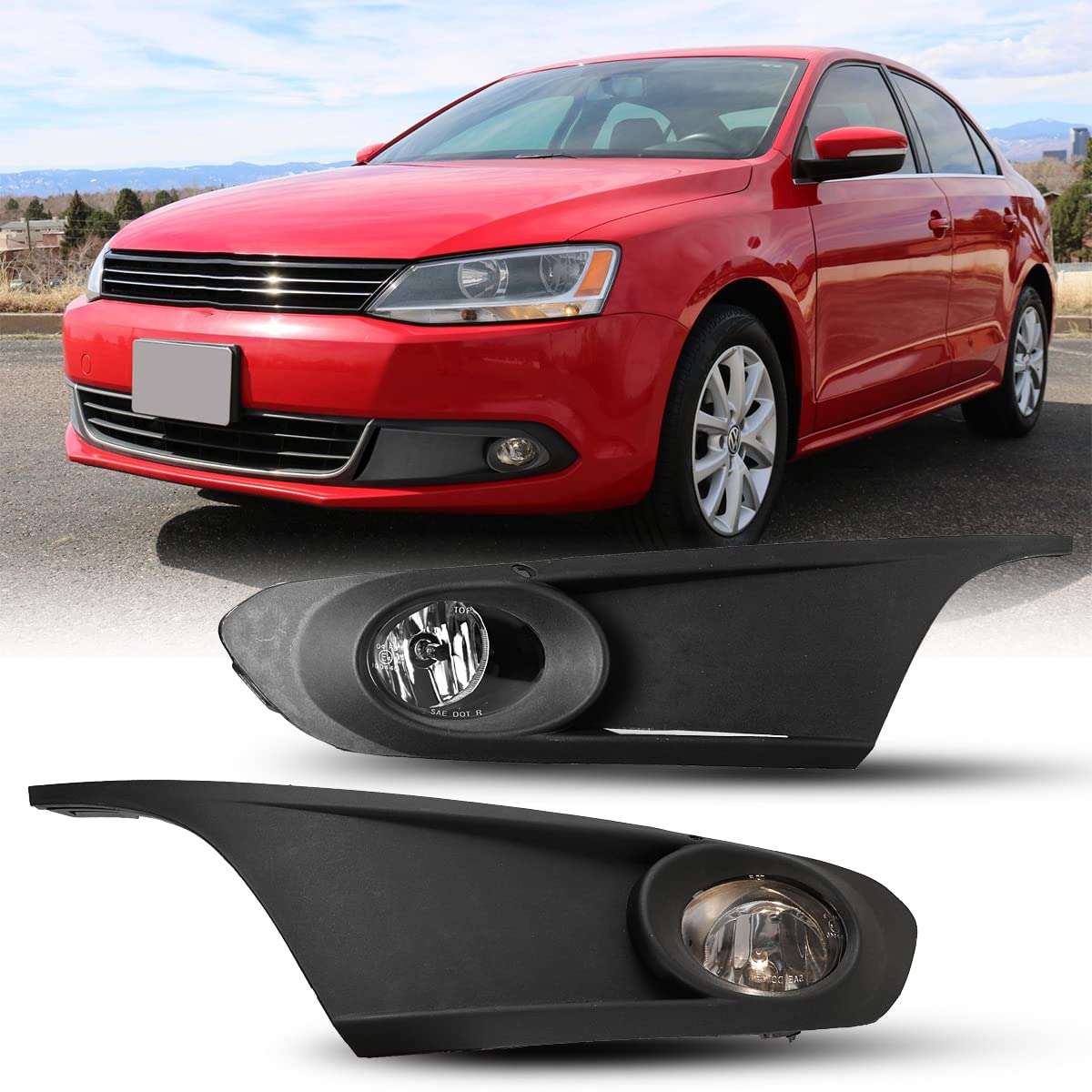 CPW Fog Lights Kit for 2011-2014 Volkswagen Jetta Sedan - LED Driving Lights with Switch & Wiring Harness | Enhanced Visibility for Night Driving & Bad Weather Conditions