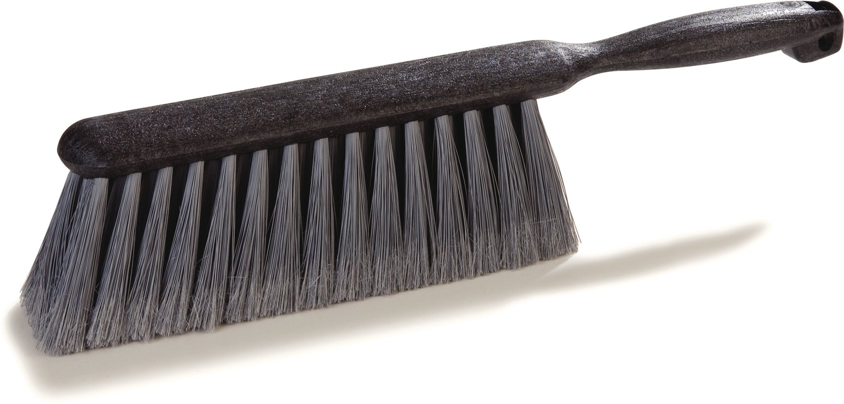 SPARTA Flo-Pac Counter Brush - 8 Inch Gray Bench & Dustpan Brush with Flagged Bristles for Kitchen Counters, Hardwood Floors & Fireplace Cleaning | Multi-Surface Cleaning Tool for Home & Commercial Use