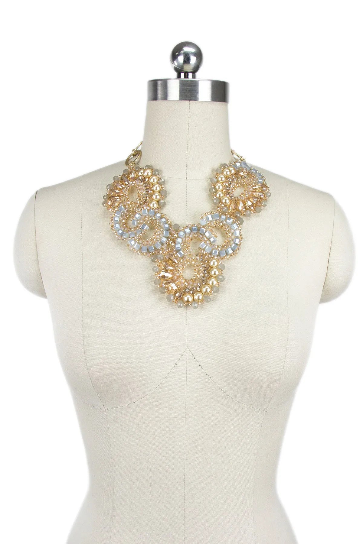 Elegant Beaded Pearl Chunky Statement Necklace for Women - Perfect for Weddings, Parties & Special Occasions