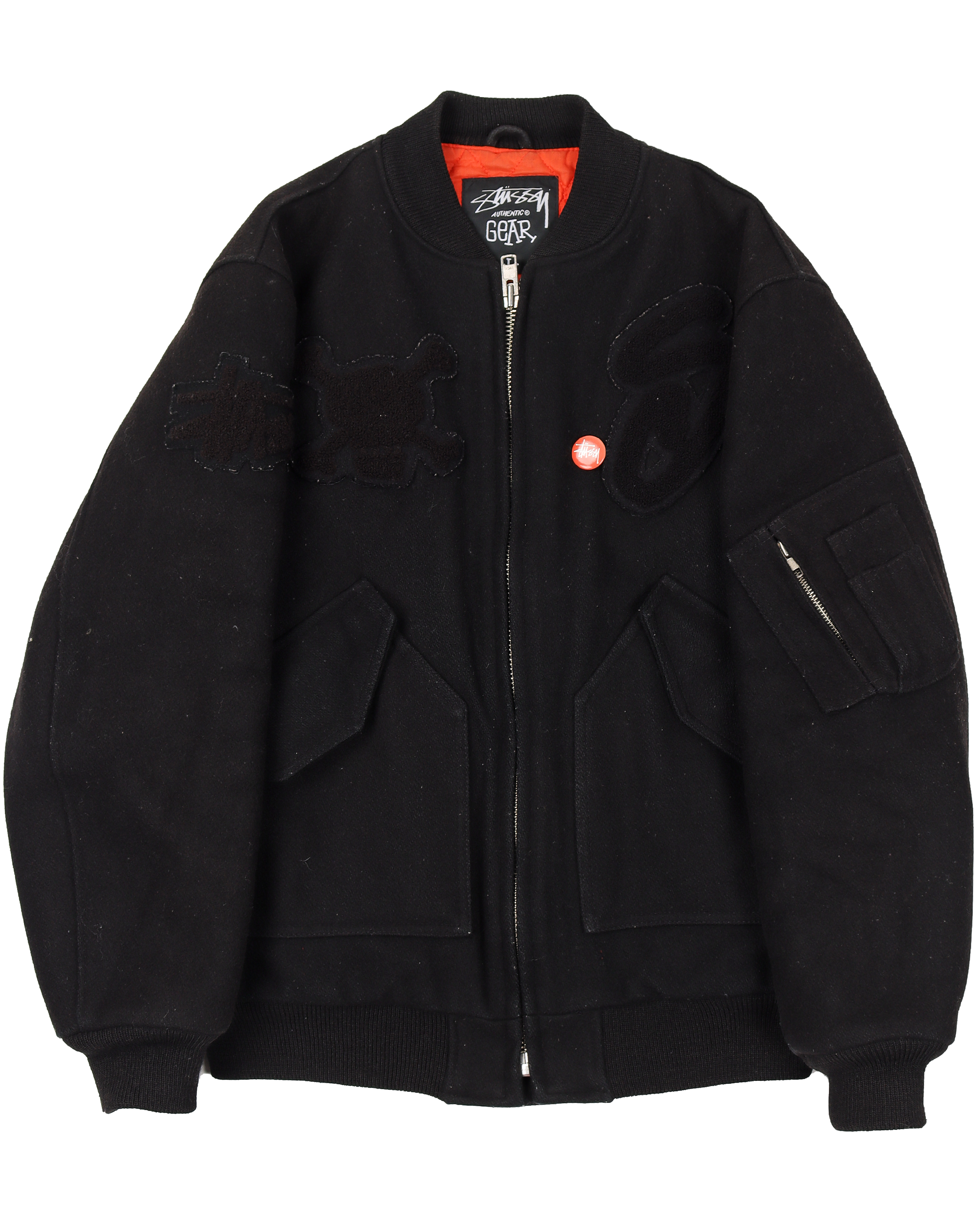 1990s Heavyweight Wool Bomber Jacket - Vintage Style Men's Outerwear for Winter & Fall Fashion | Perfect for Casual Wear, Street Style & Retro Outfits