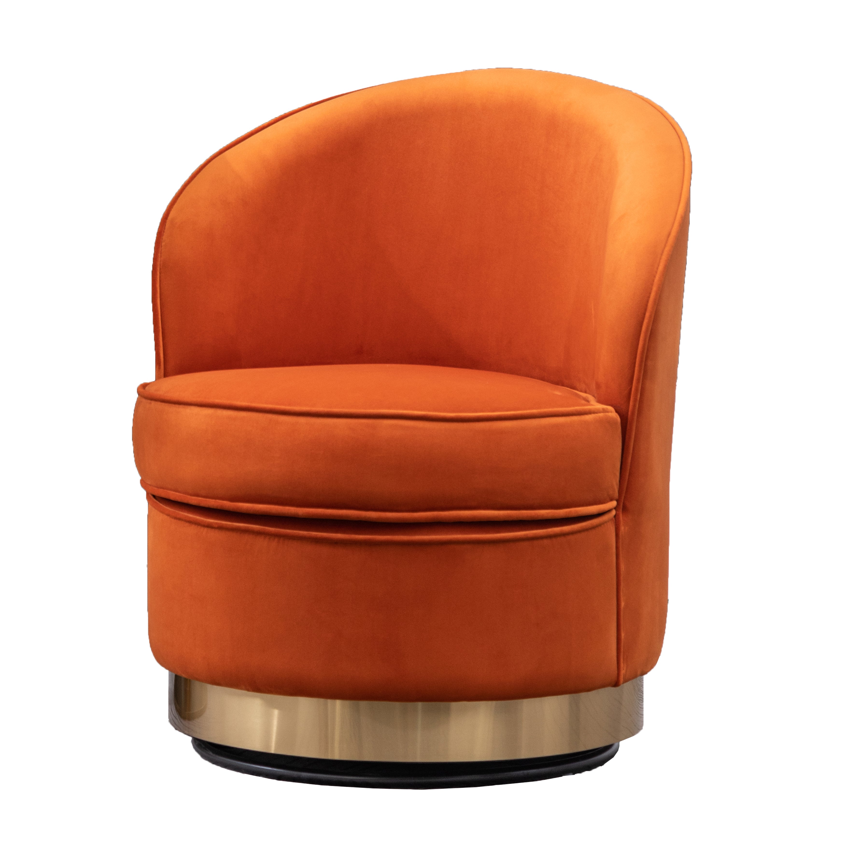 Roundhill Furniture Wania Contemporary Velvet Swivel Chair - Modern Accent Chair with 360° Rotation for Living Room, Bedroom & Office - Plush Velvet Upholstery & Sturdy Metal Base